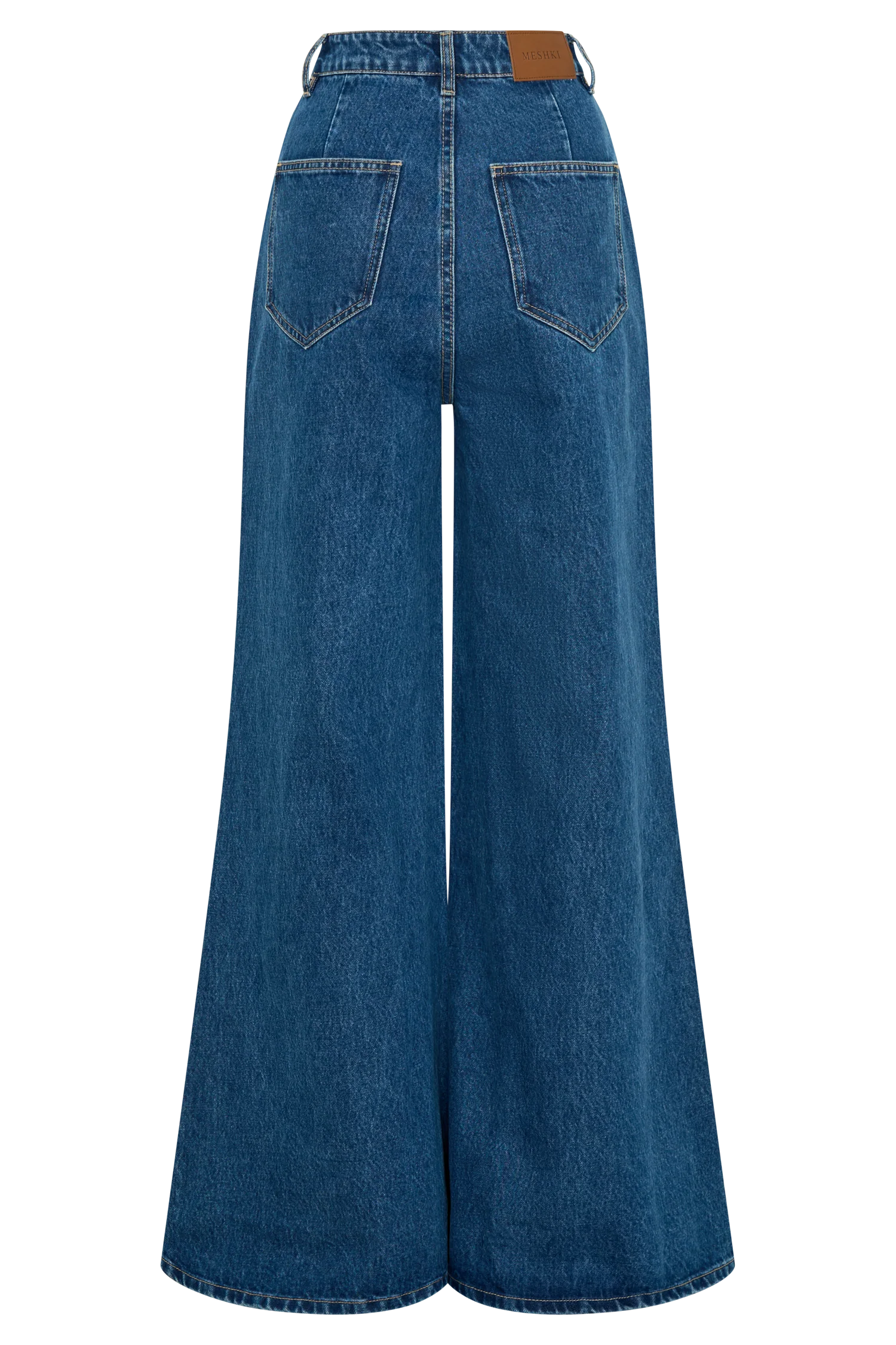 Jen Wide Leg Flare Denim Jeans - Dark Blue - Image 11