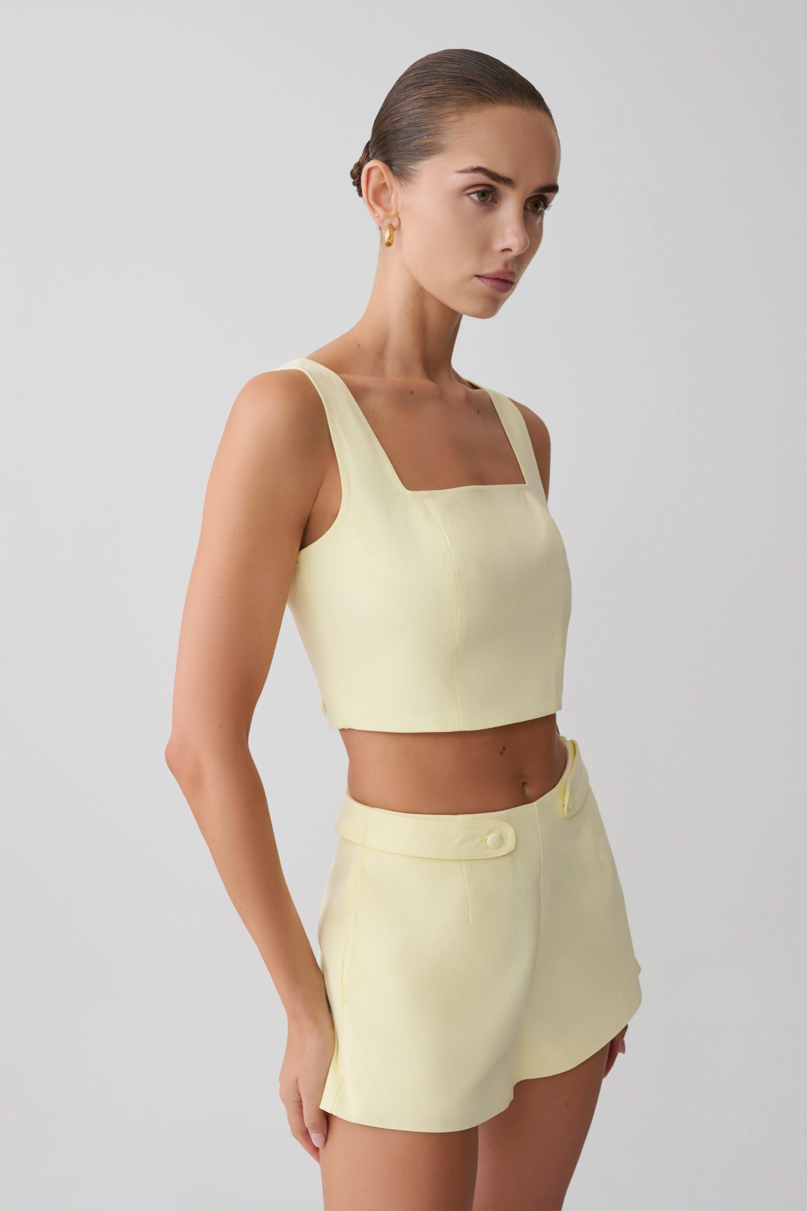 Josephine Cotton Shorts With Waistbands - Lemon - Image 7