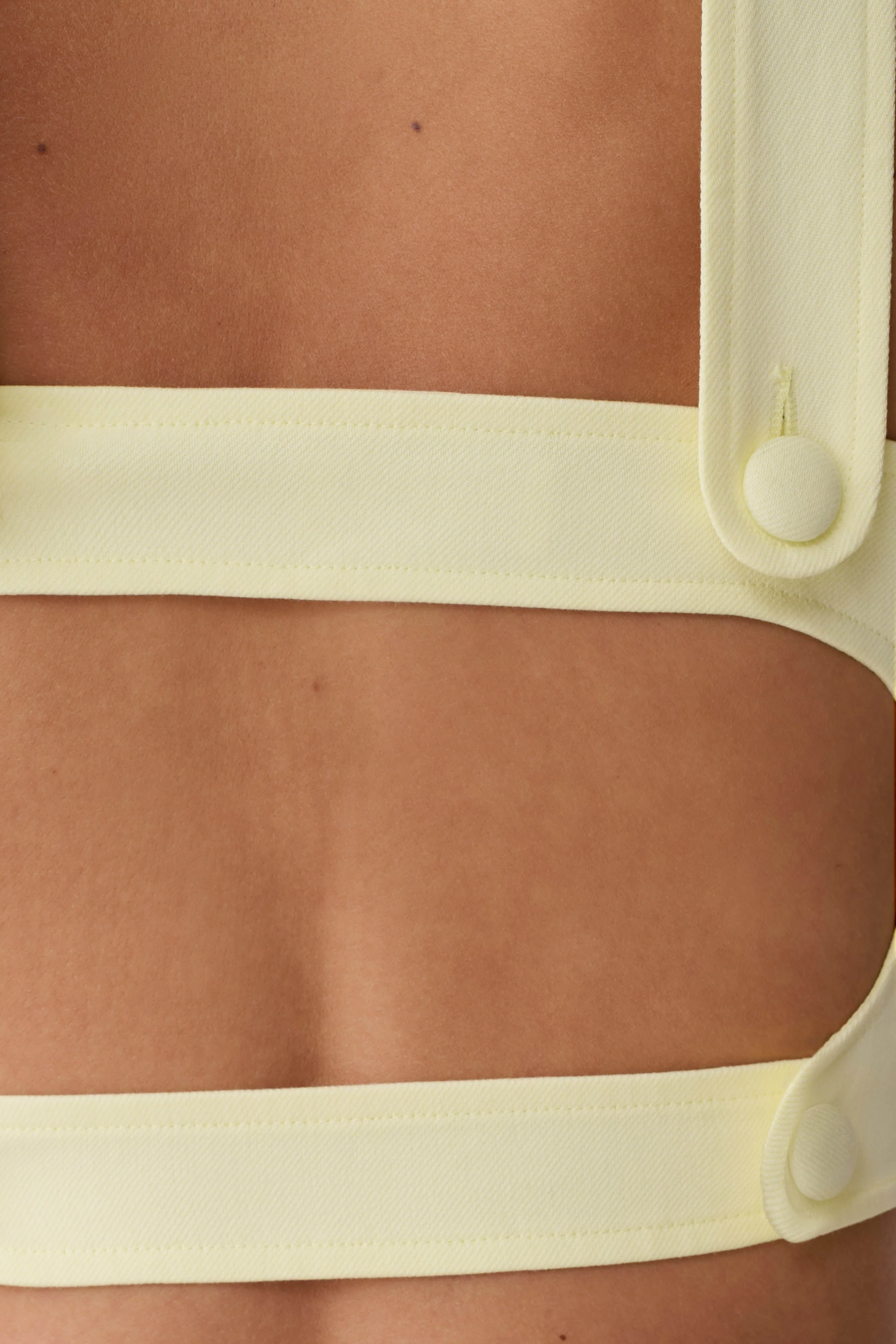 Josephine Crop Top With Open Back - Lemon - Image 9