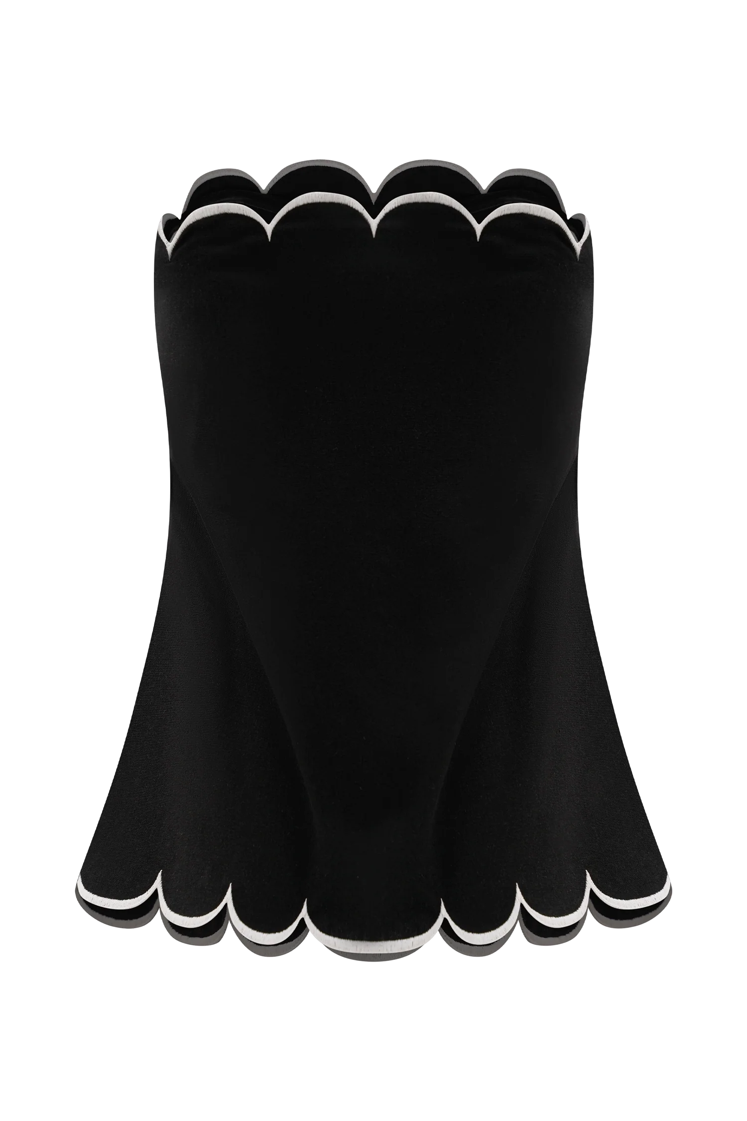 Judith Strapless Scallop Top - Black - Image 6