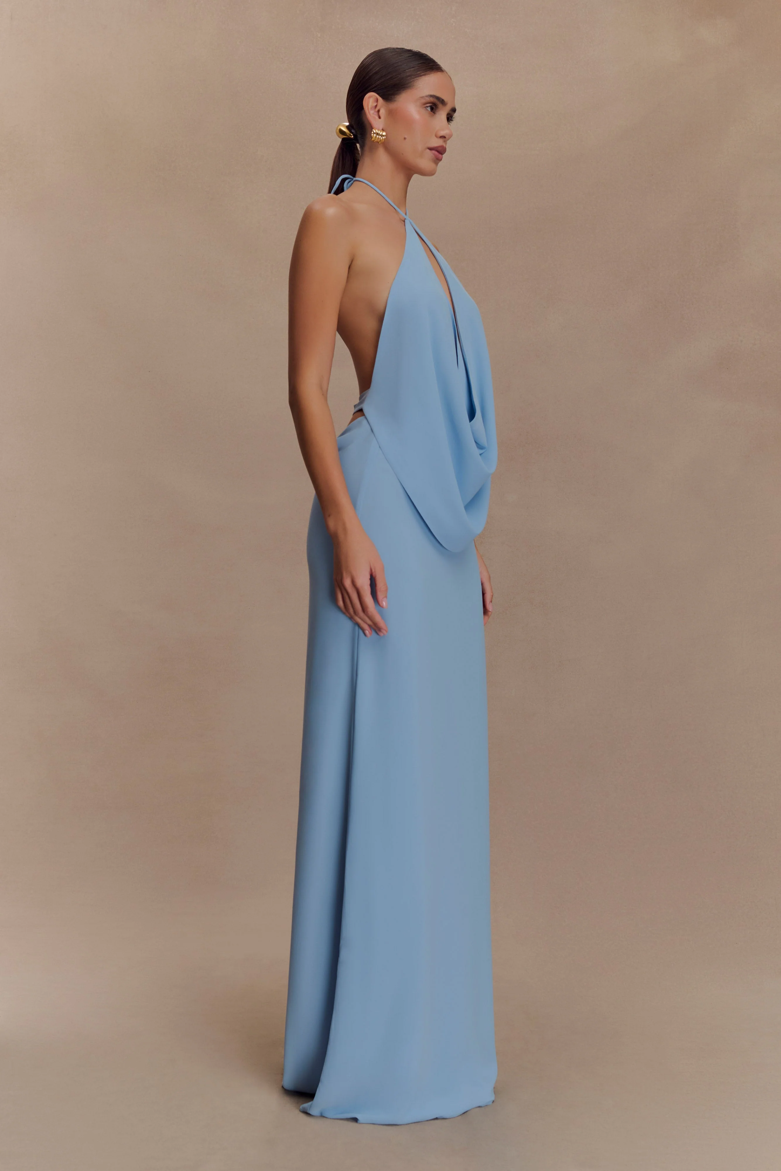 Katalina Chiffon Maxi Skirt - Sky Blue - Image 4