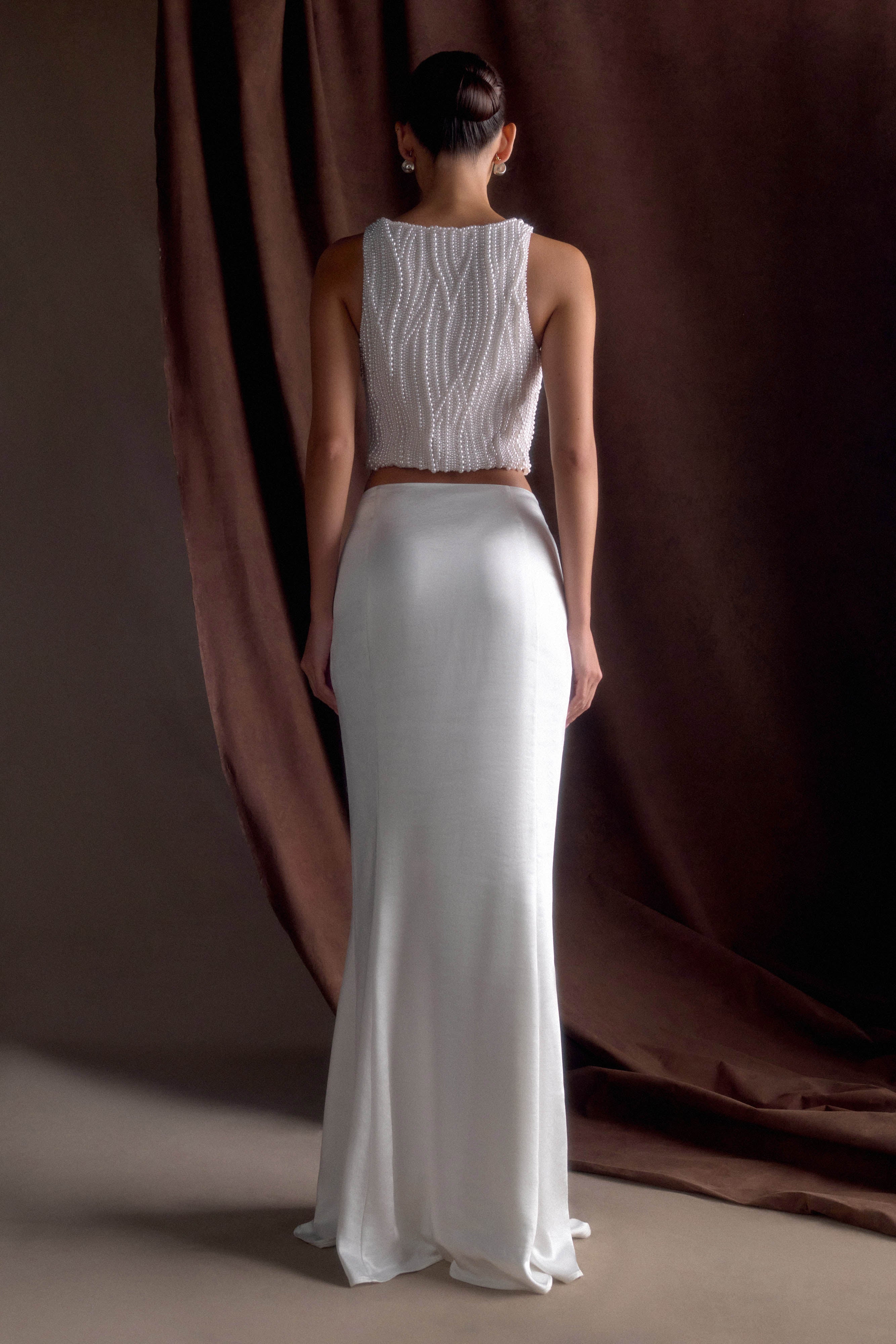 Kathia Pearl Hand Beaded Top - White - Image 3