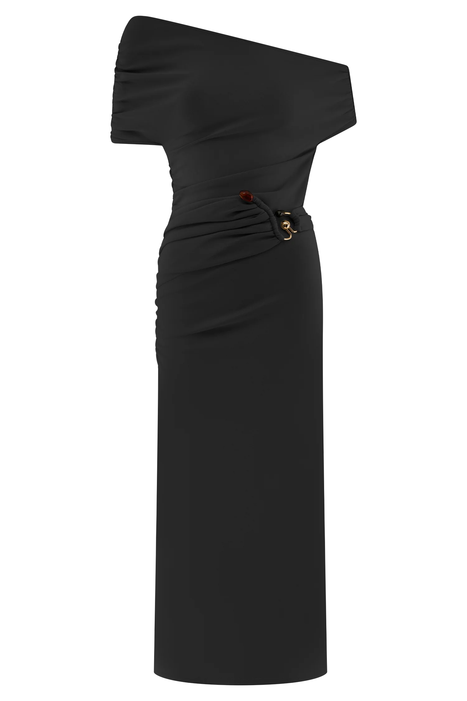 Kendra Scuba Jersey Midi Dress With Hardware - Black - Image 7