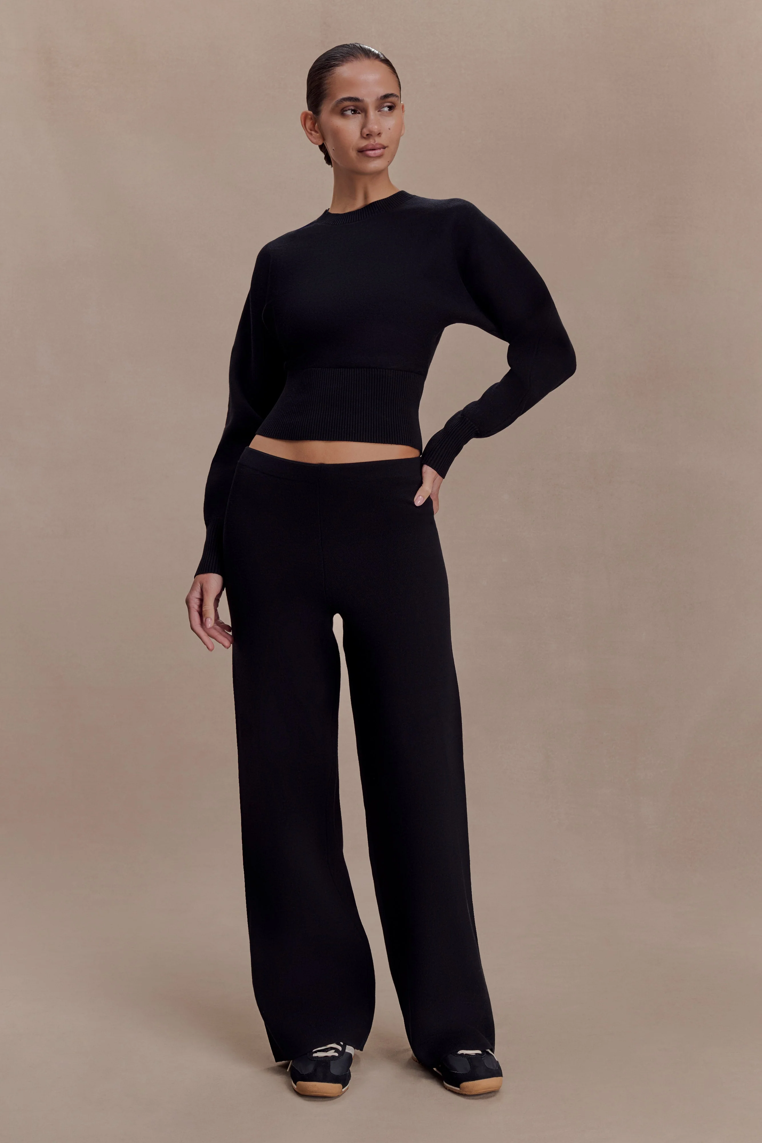 Kerrymae Straight Leg Knit Pants - Black - Image 3