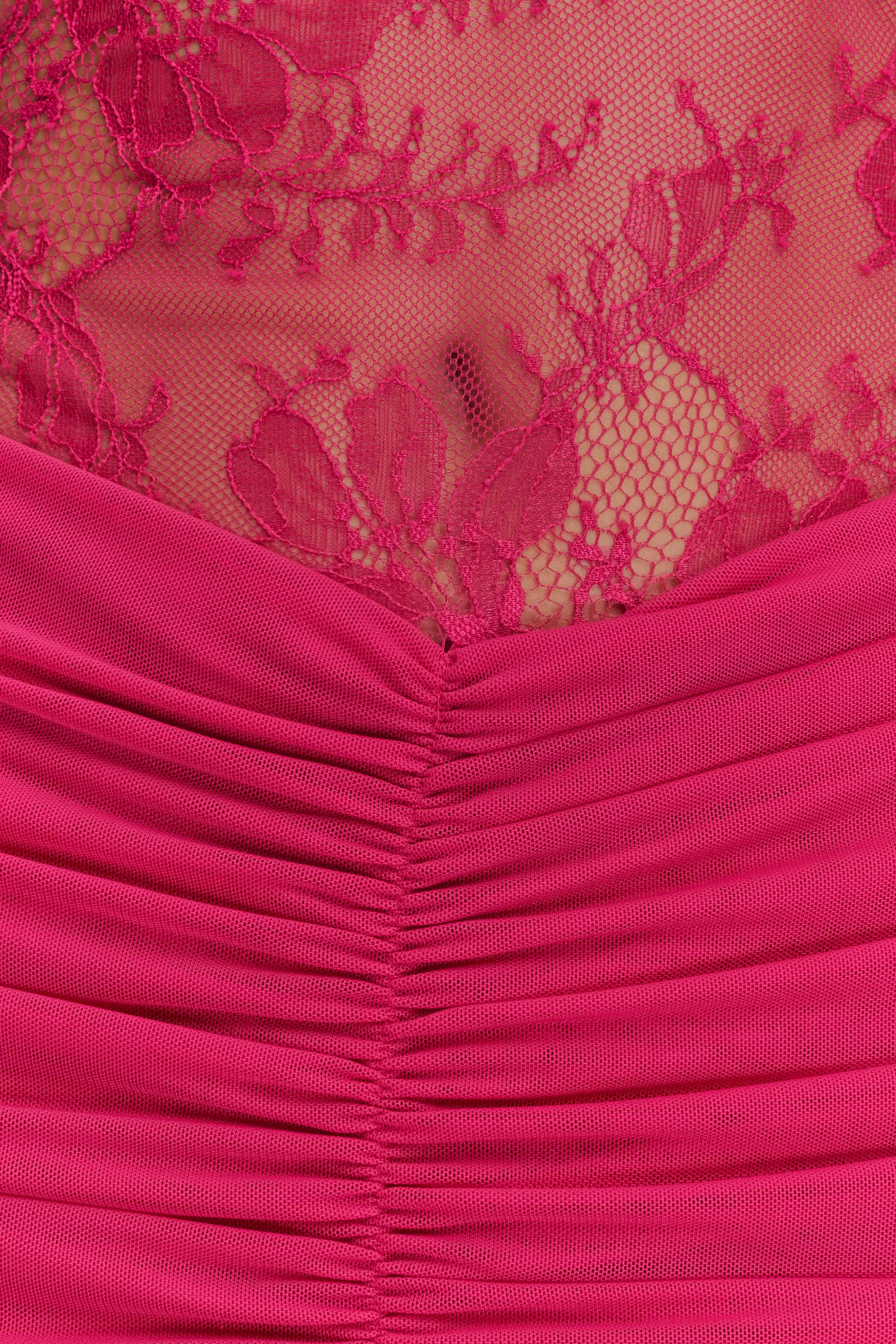 Khadijah Lace And Mesh Maxi Dress - Dragonfruit - Image 5