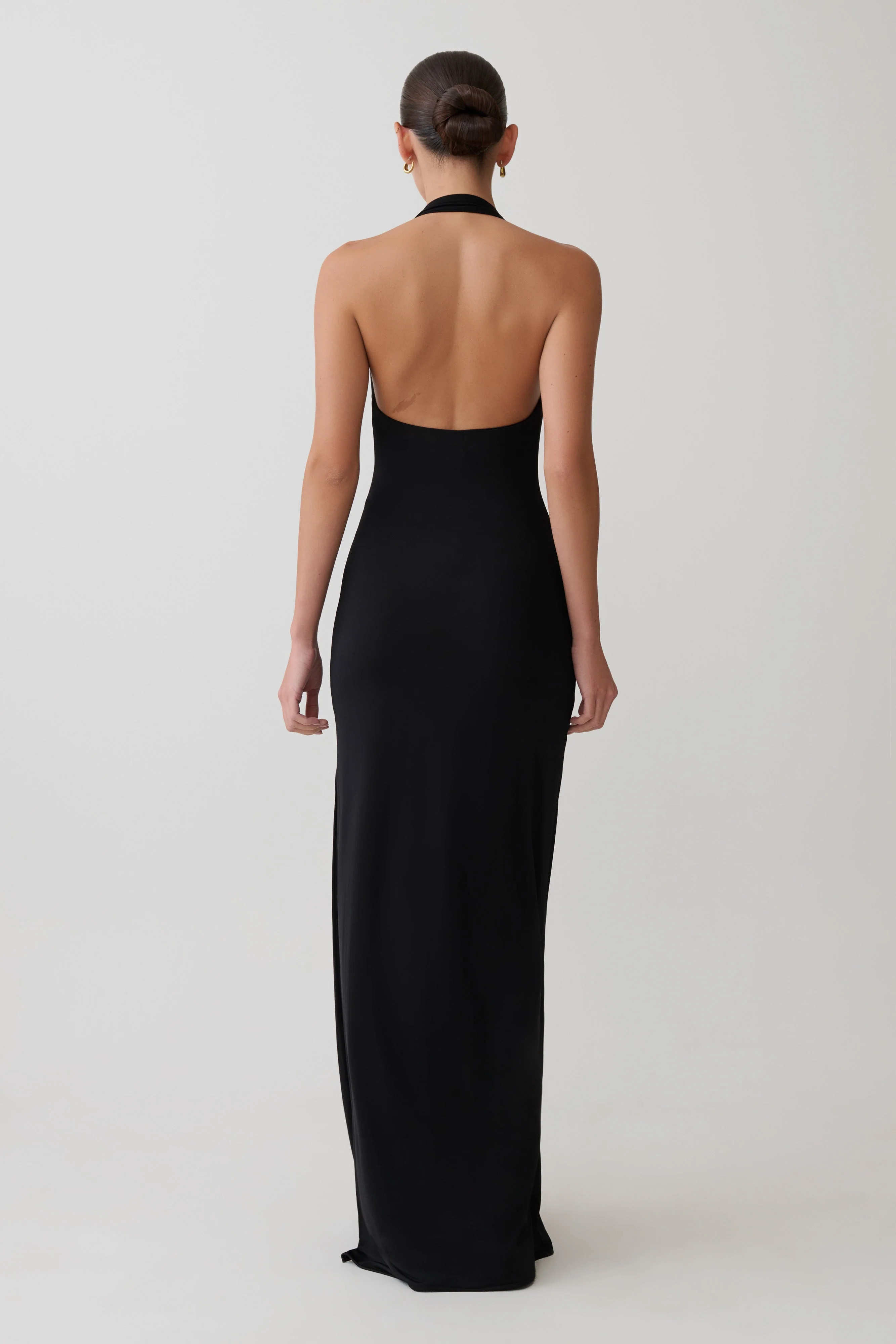 Khanh Slinky Halter Maxi Dress - Black - Image 4
