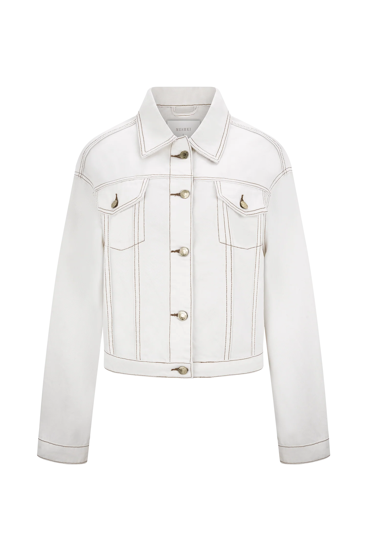 Kirra Cinched Denim Jacket - White - Image 10
