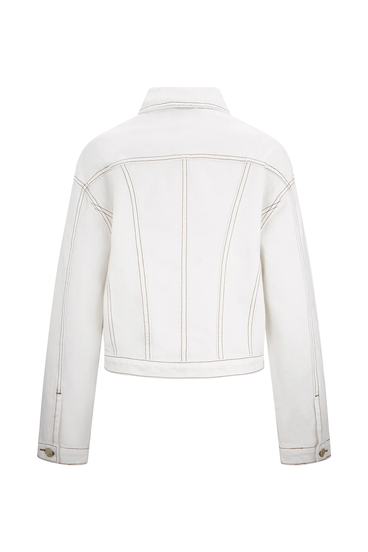 Kirra Cinched Denim Jacket - White - Image 9