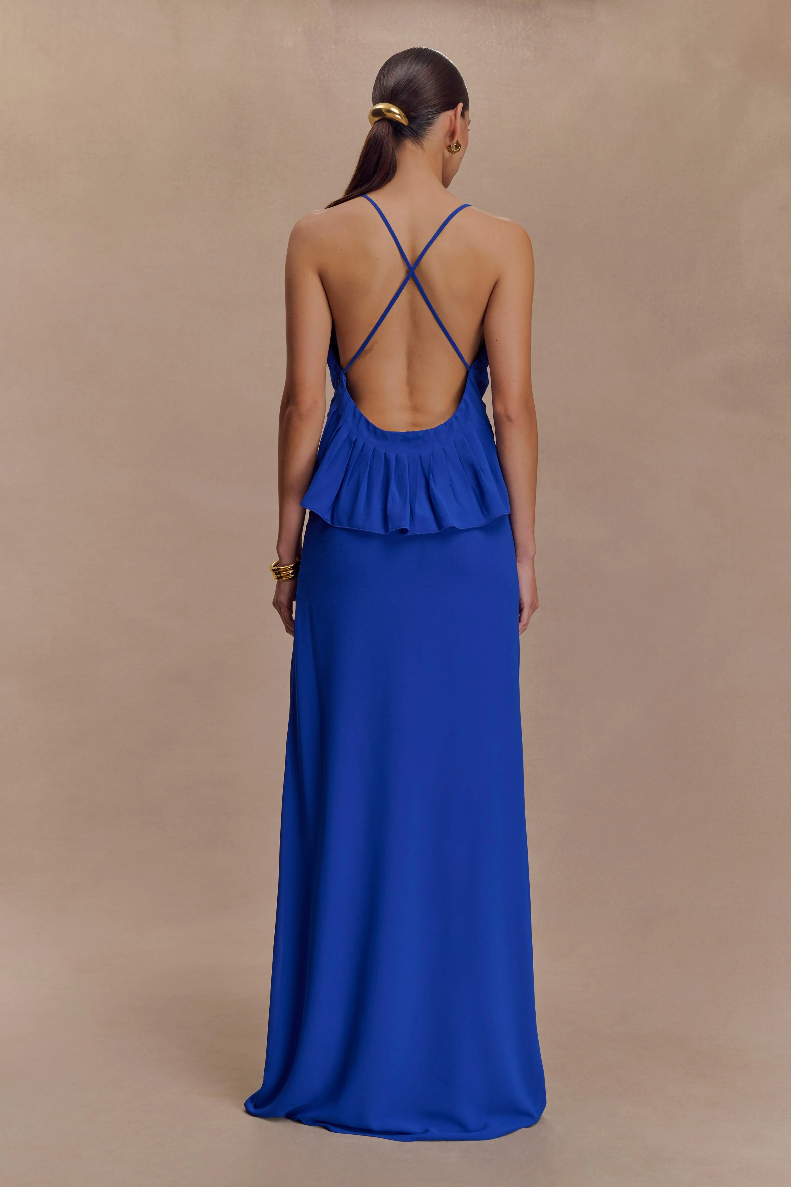 Korra Chiffon Halter Top - Cobalt Blue - Image 3