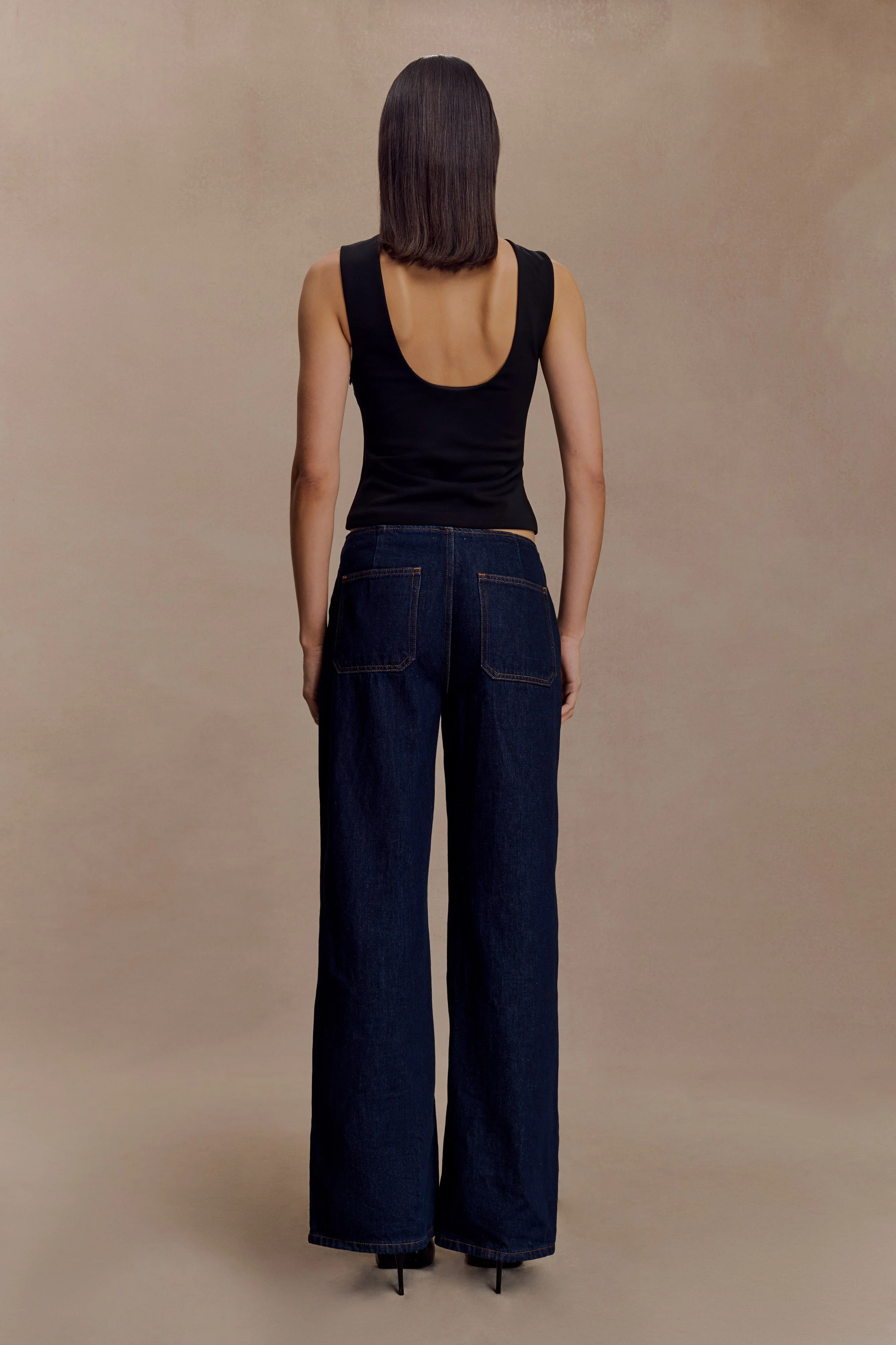 Kyra Open Back Scuba Crepe Top - Black - Image 7