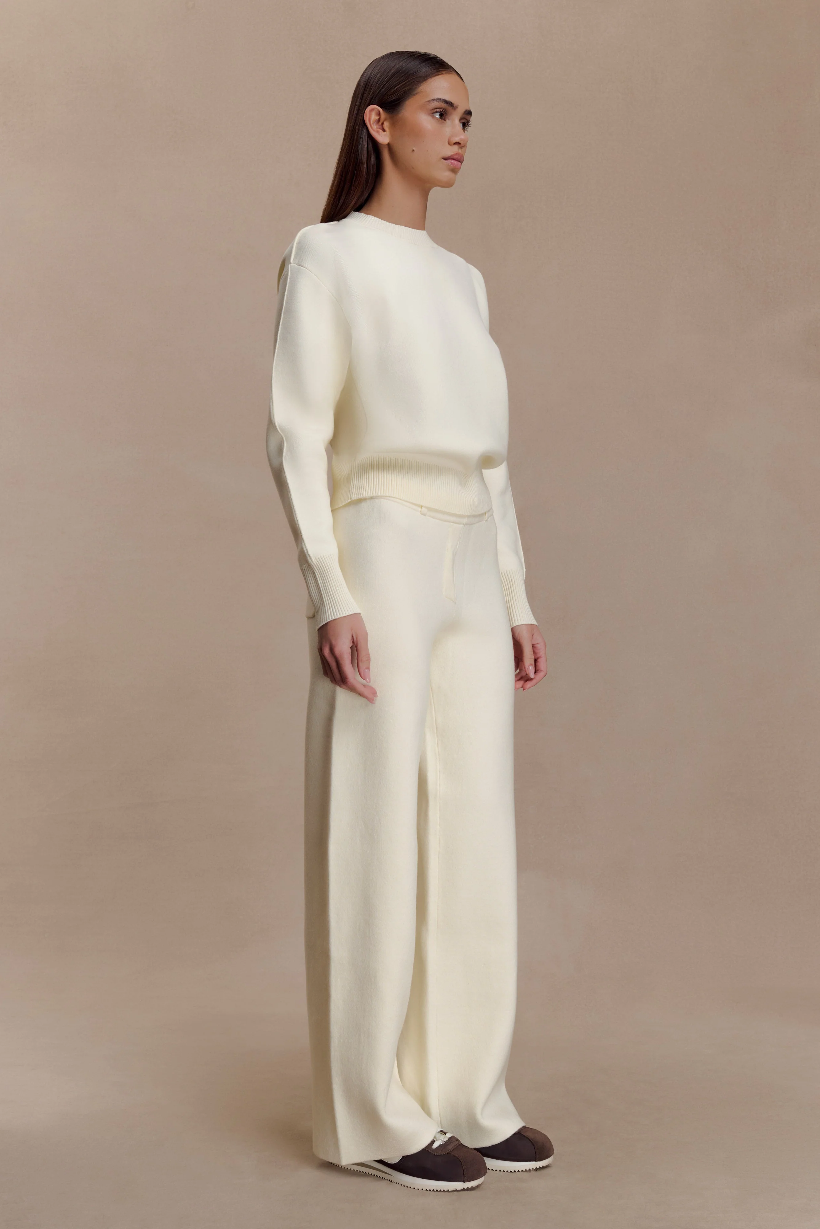 Lauren Knit Trouser - Ivory - Image 4