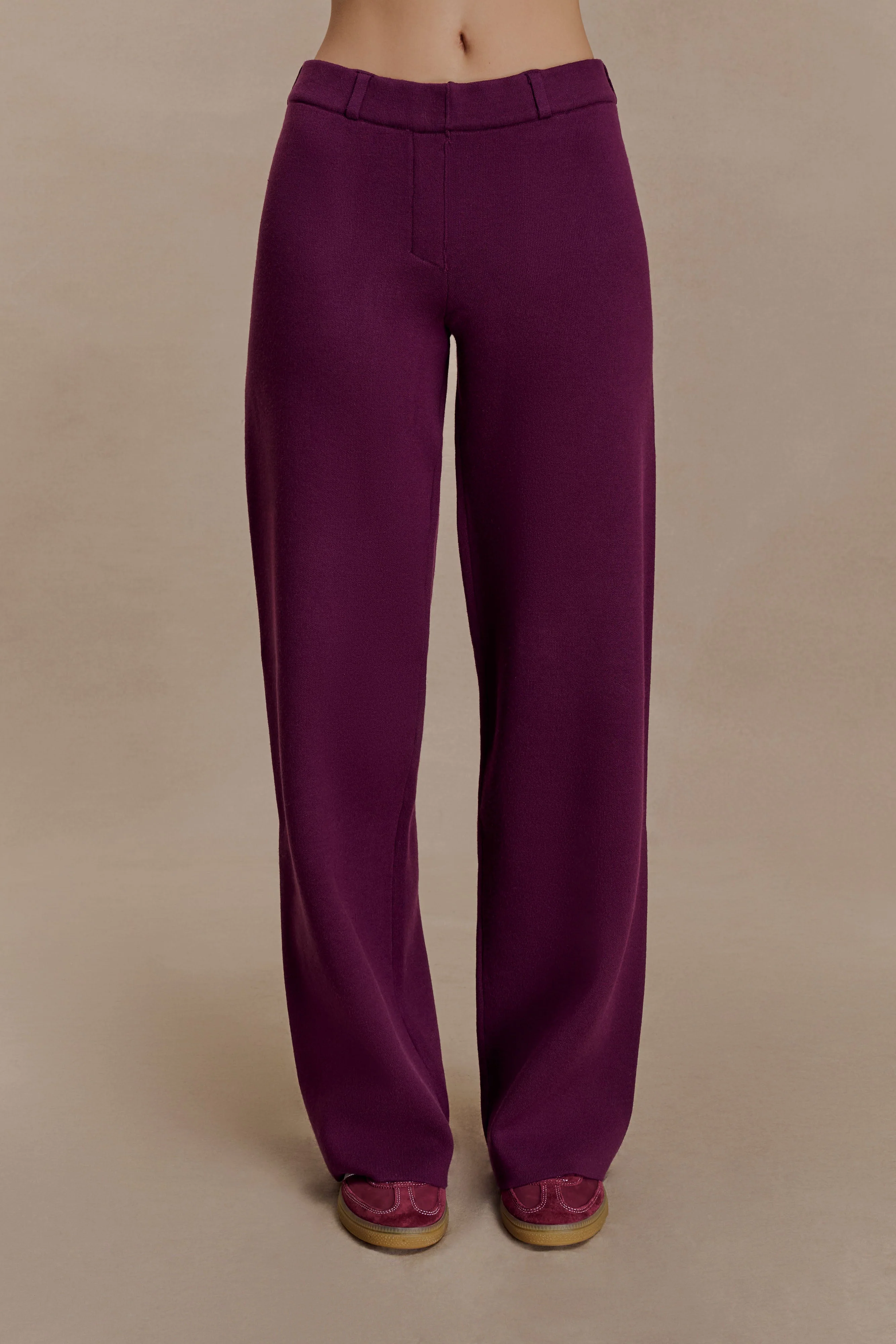 Lauren Knit Trouser - Plum - Image 7