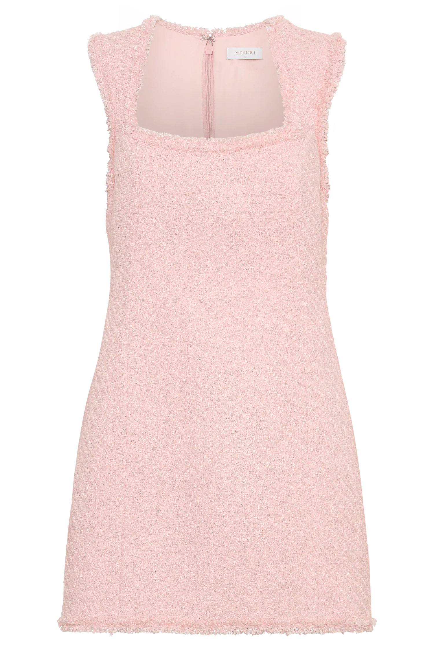 Lea Tweed Sleeveless Mini Dress - Baby Pink - Image 11