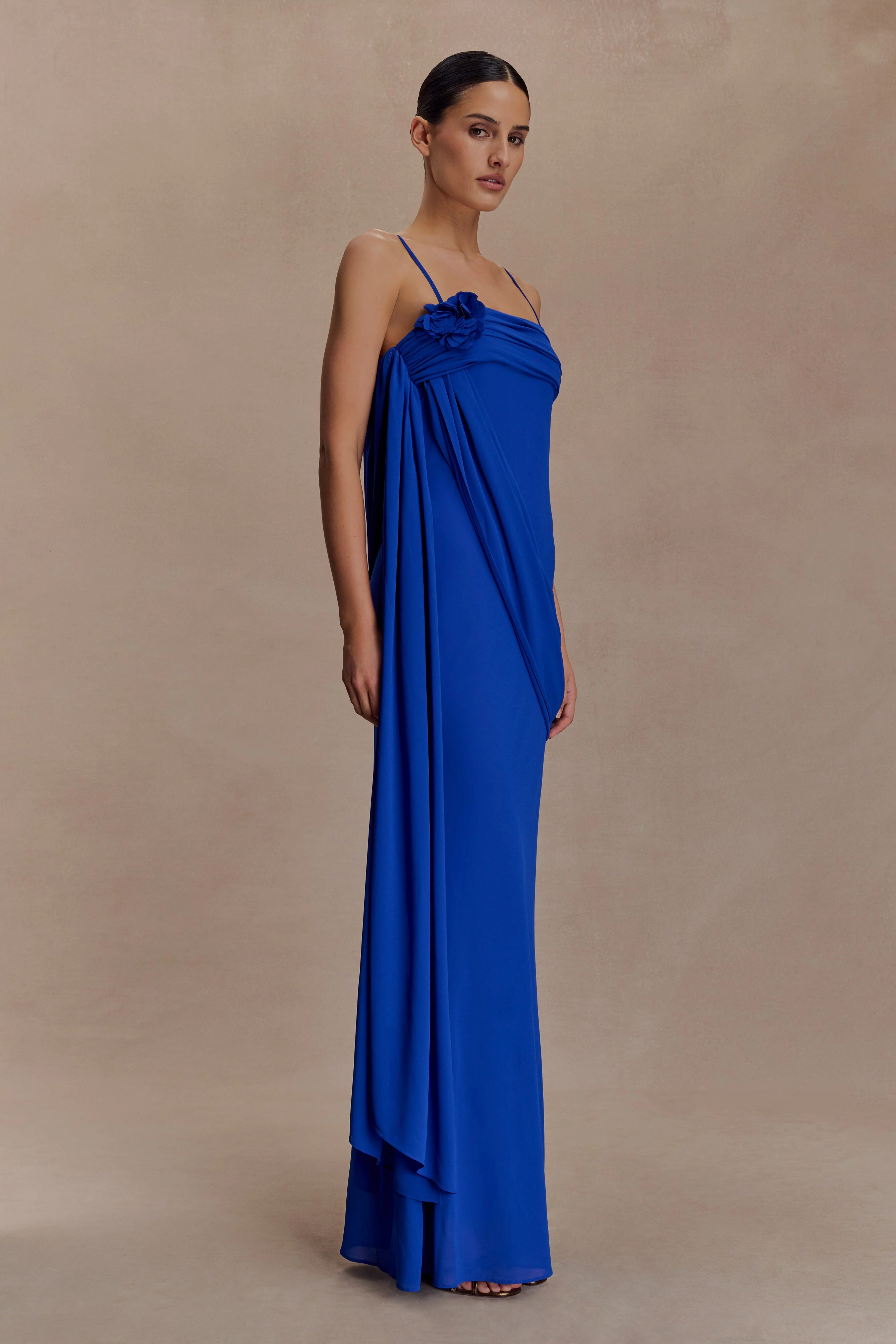 Leena Chiffon Maxi Dress - Cobalt - Image 4