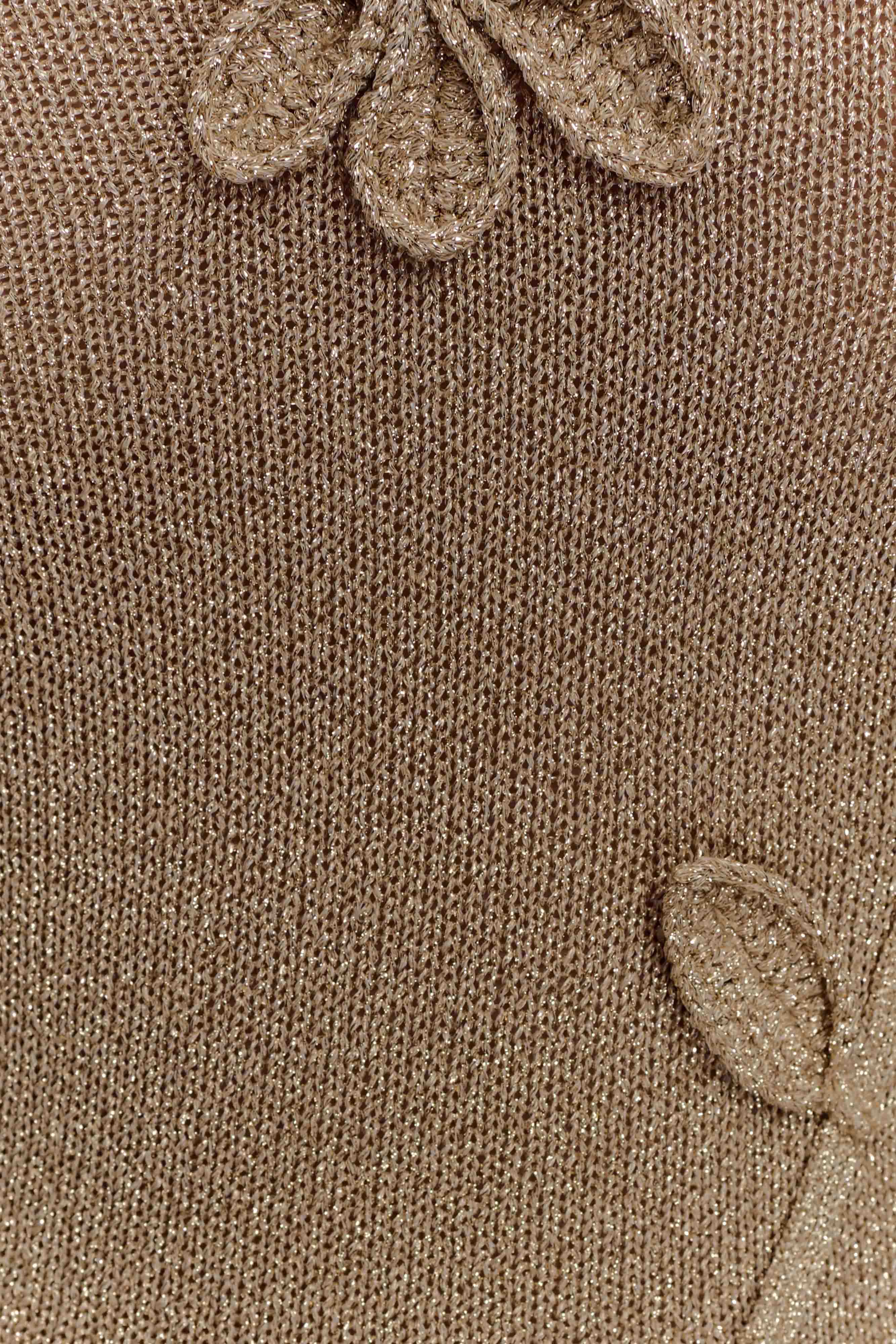 Leone One Shoulder Metallic Knit Top - Gold - Image 7