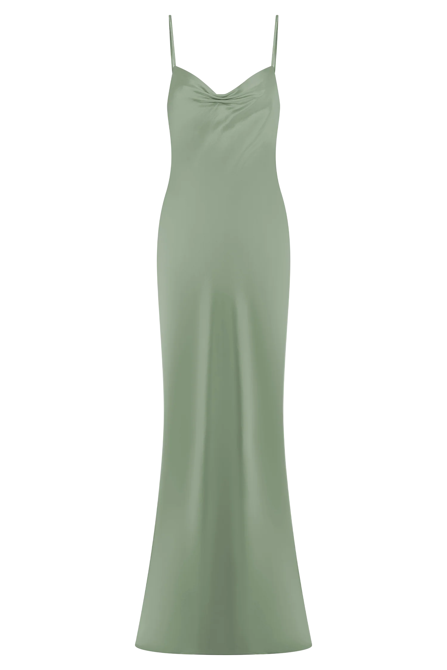 Lilly Sweetheart Satin Maxi Dress - Sage - Image 13
