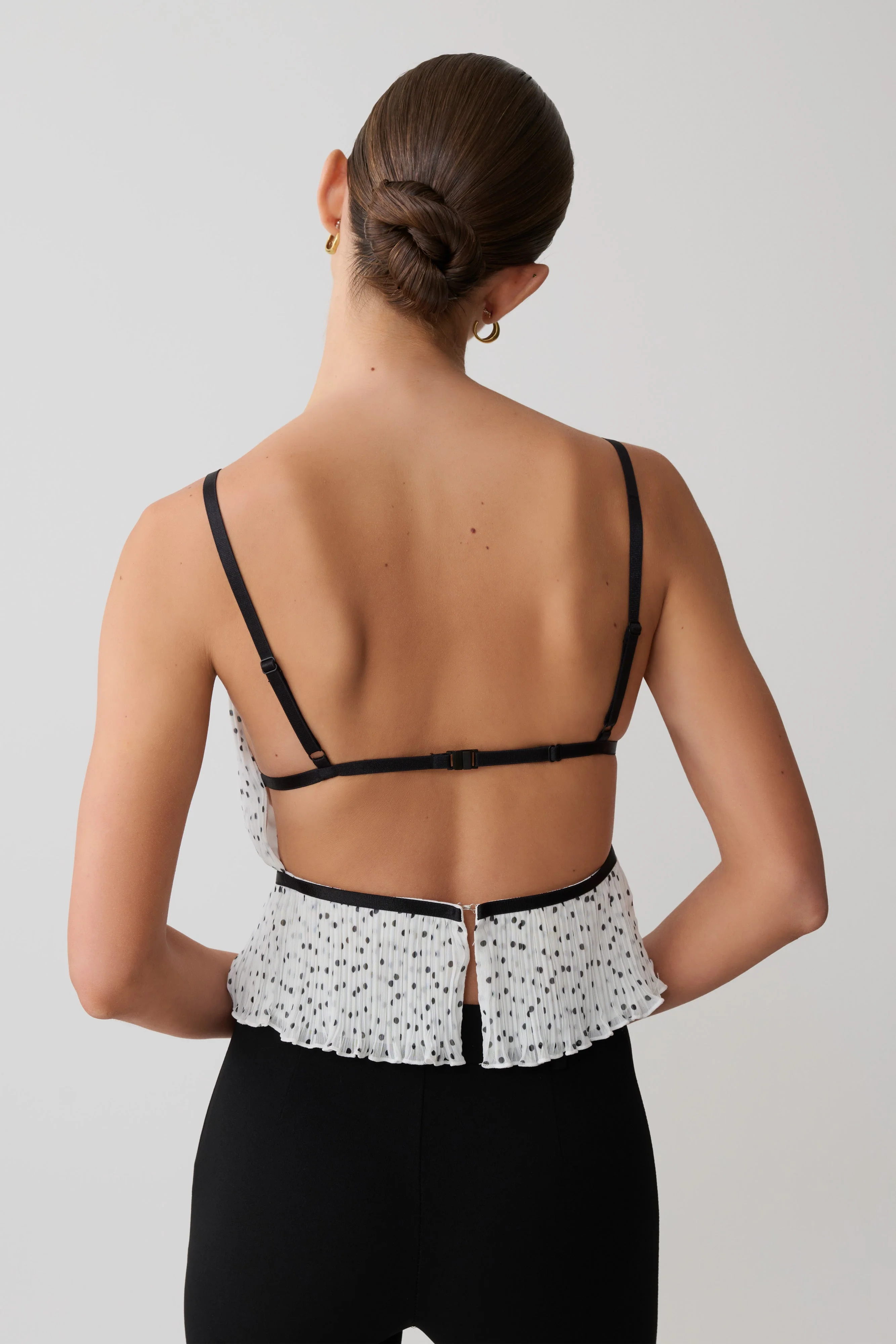 Lilou Pleated Sleeveless Top - Polka Dot - Image 2