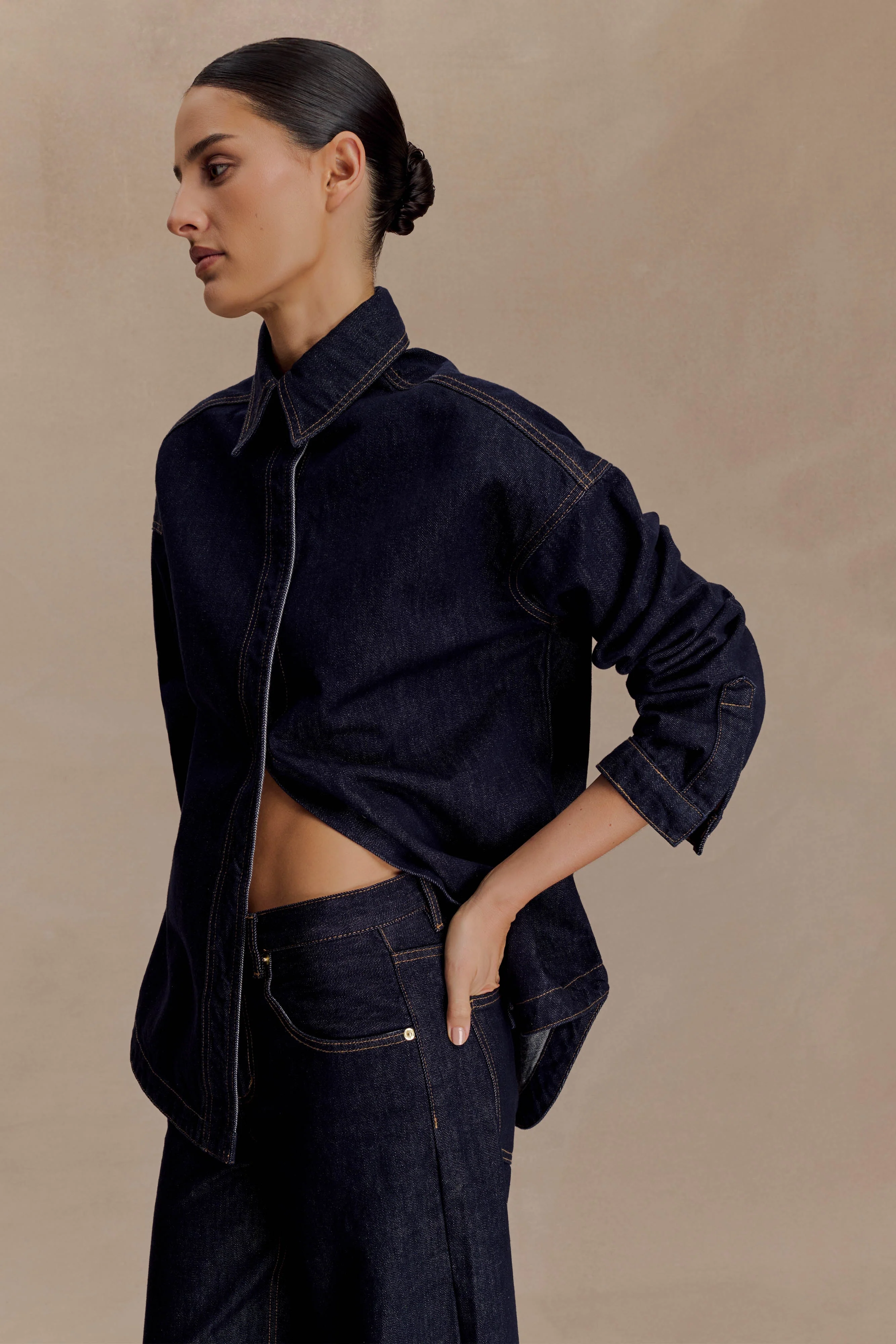 Lioda Oversized Denim Shirt - Washed Indigo Blue - Image 7