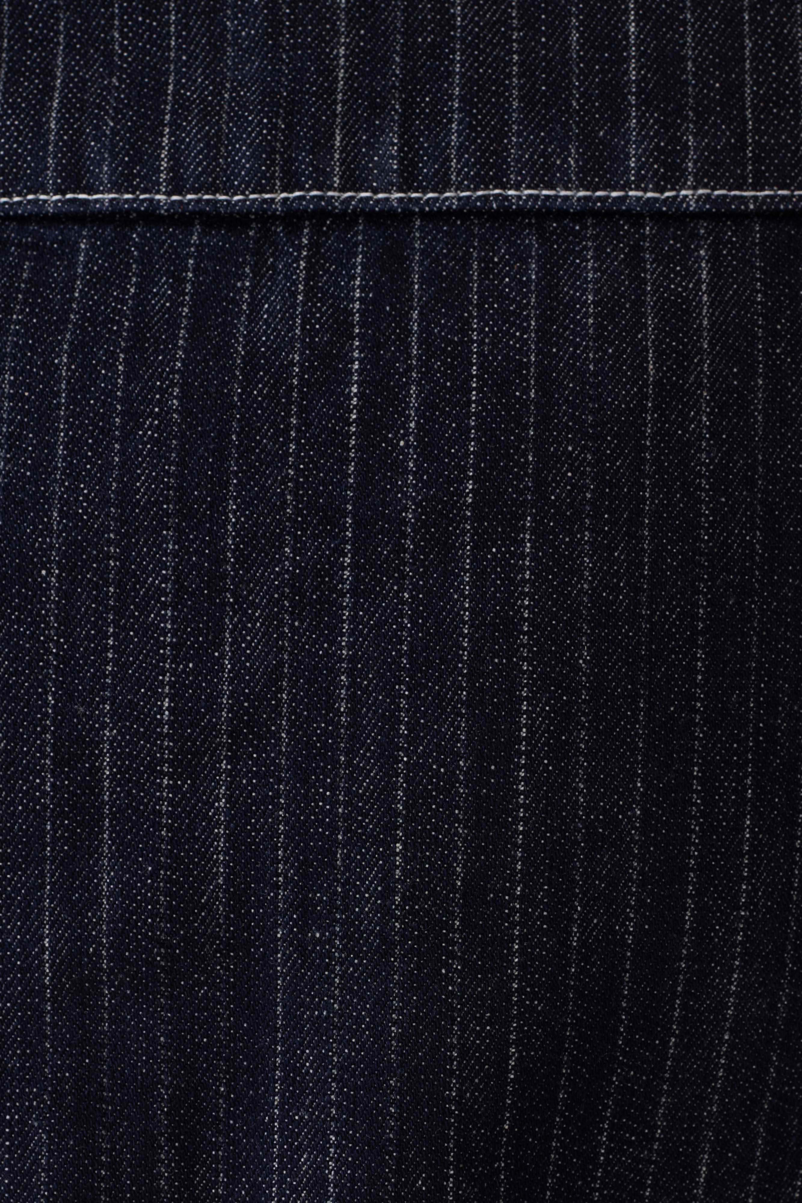 Loraine Mid Rise Denim Mini Skirt - Indigo Pinstripe - Image 10