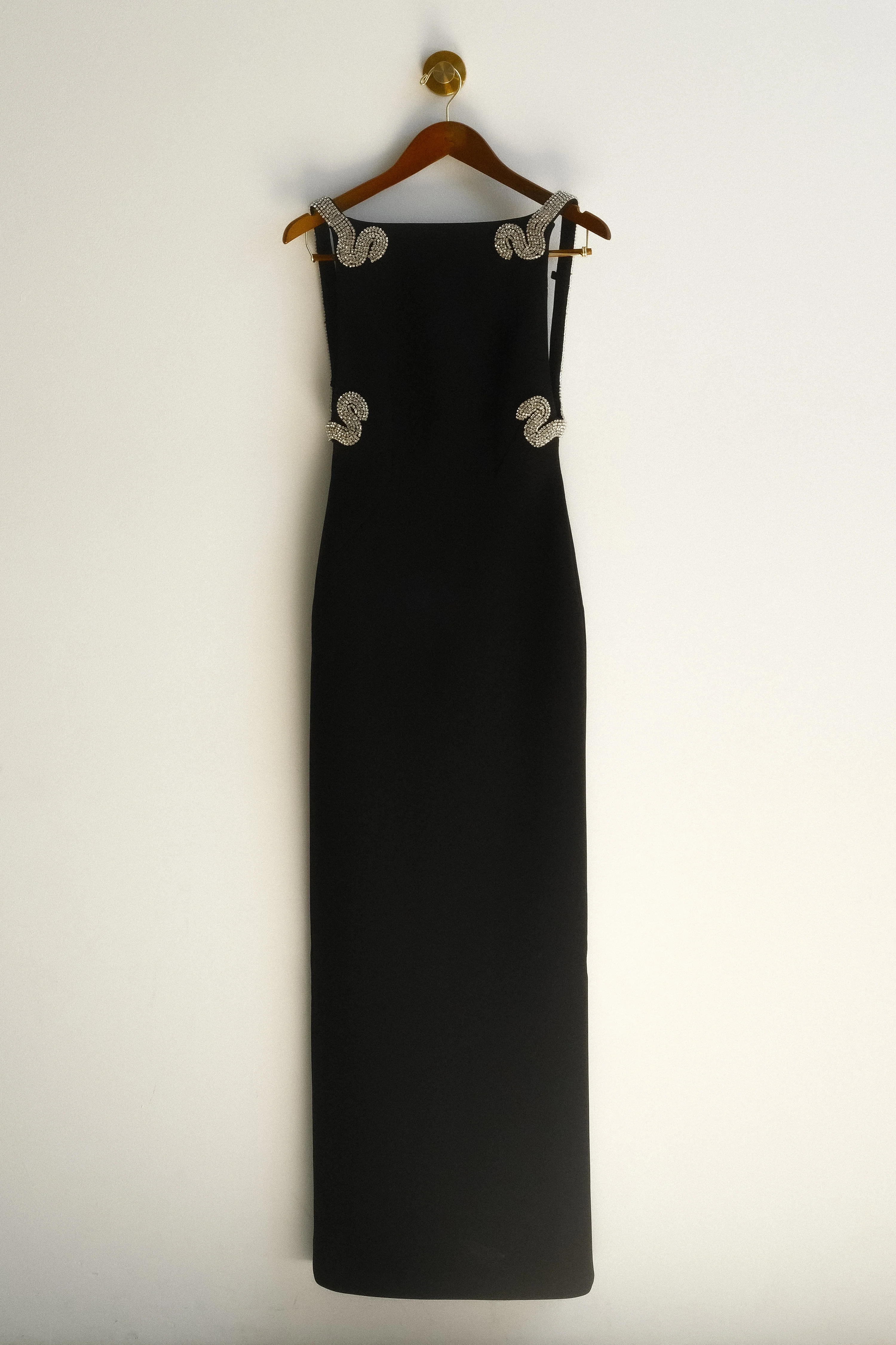 Lorde Embellished Crepe Maxi Dress - Black - Image 10
