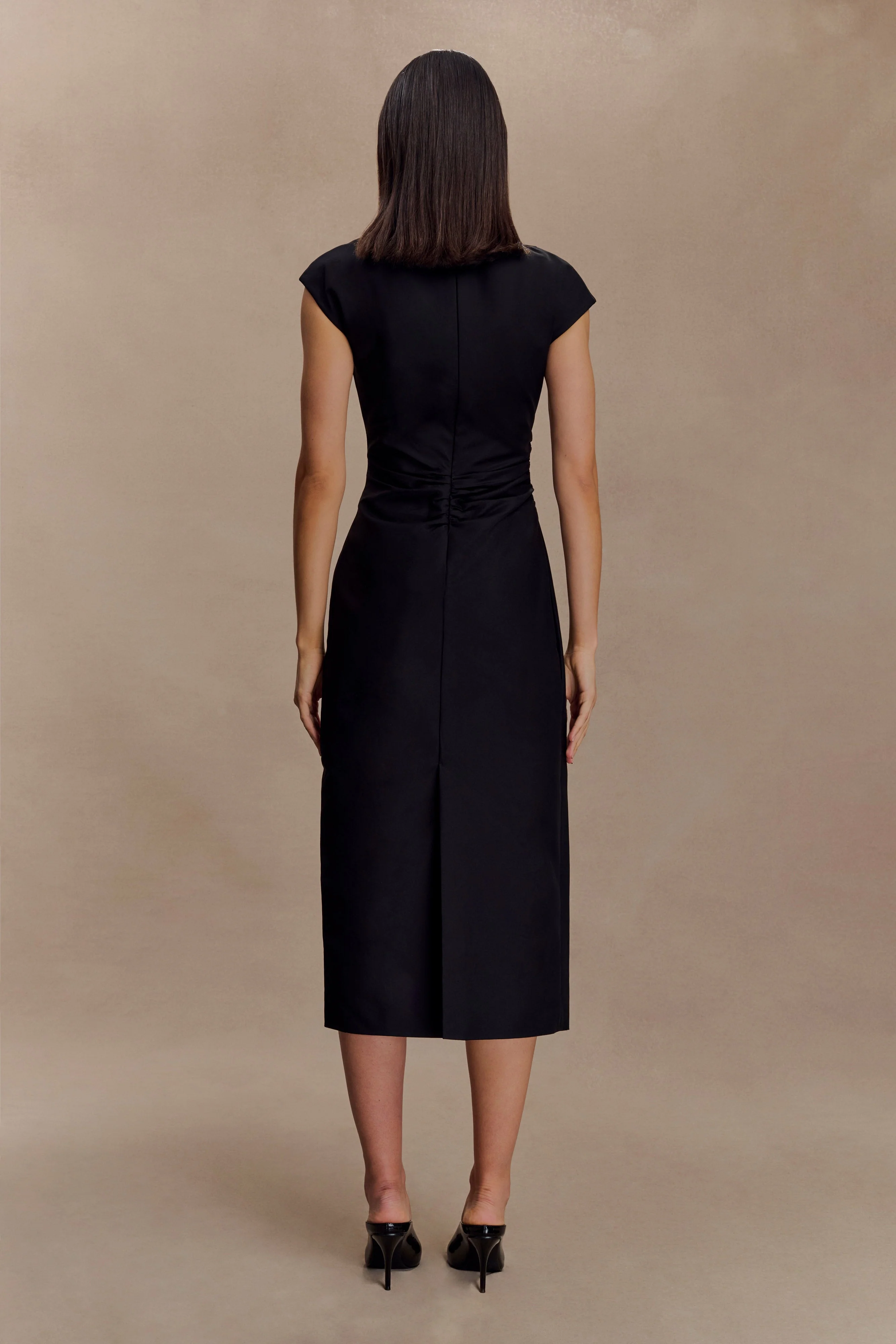 Lorena Cotton Midi Dress - Black - Image 2