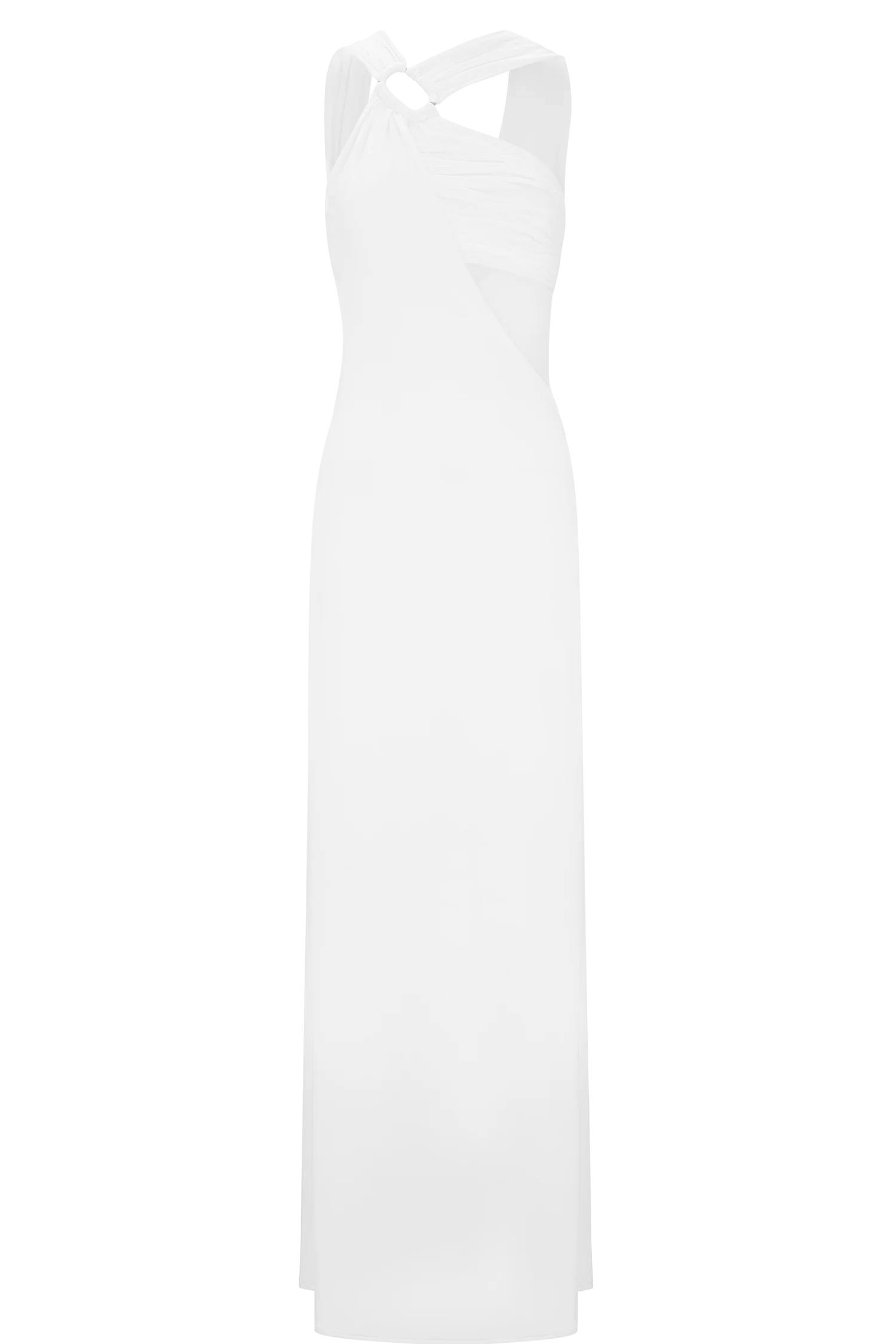 Lottie Slinky Maxi Dress With Split - White - Image 7