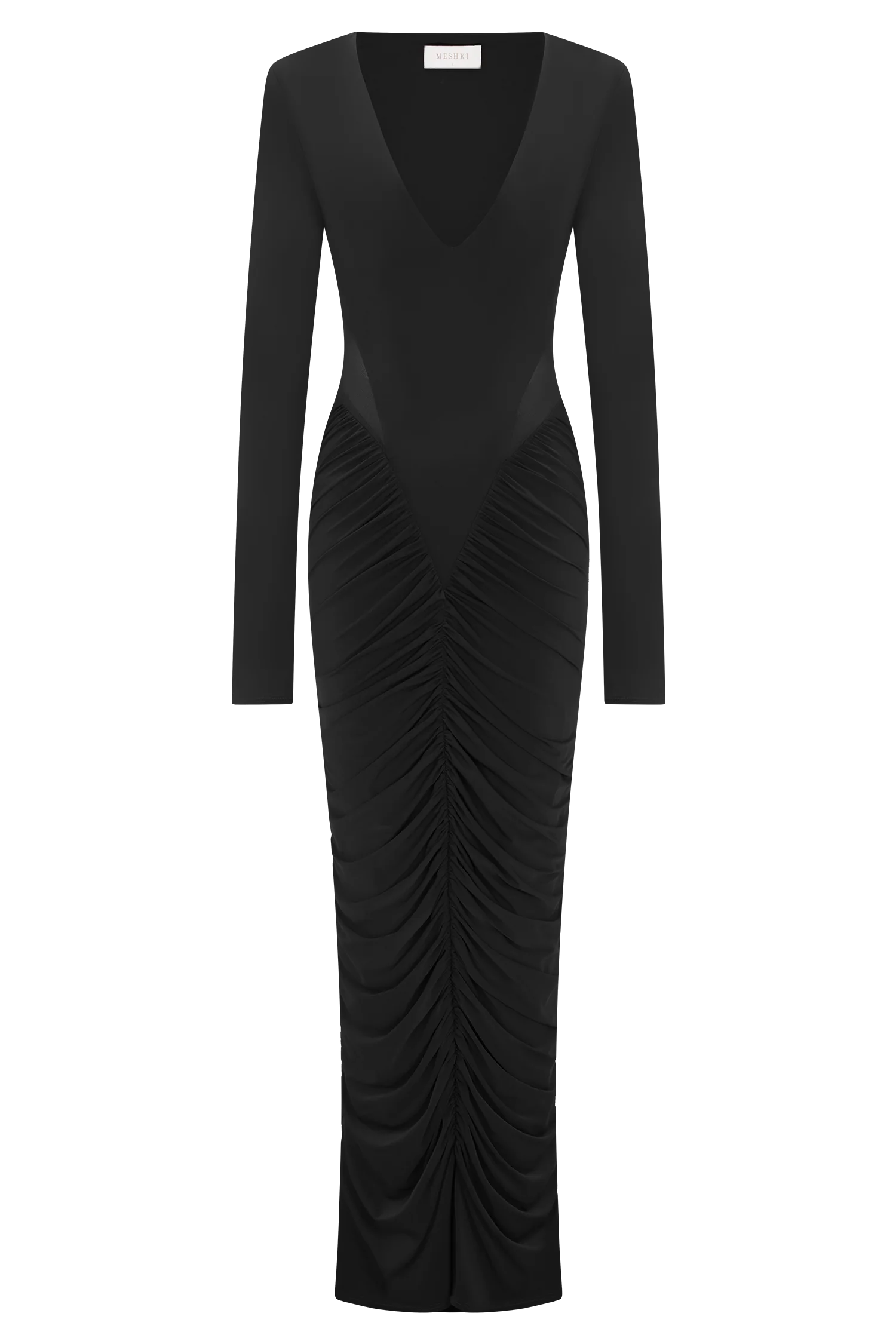 Louanne Slinky Long Sleeve Maxi Dress - Black - Image 7
