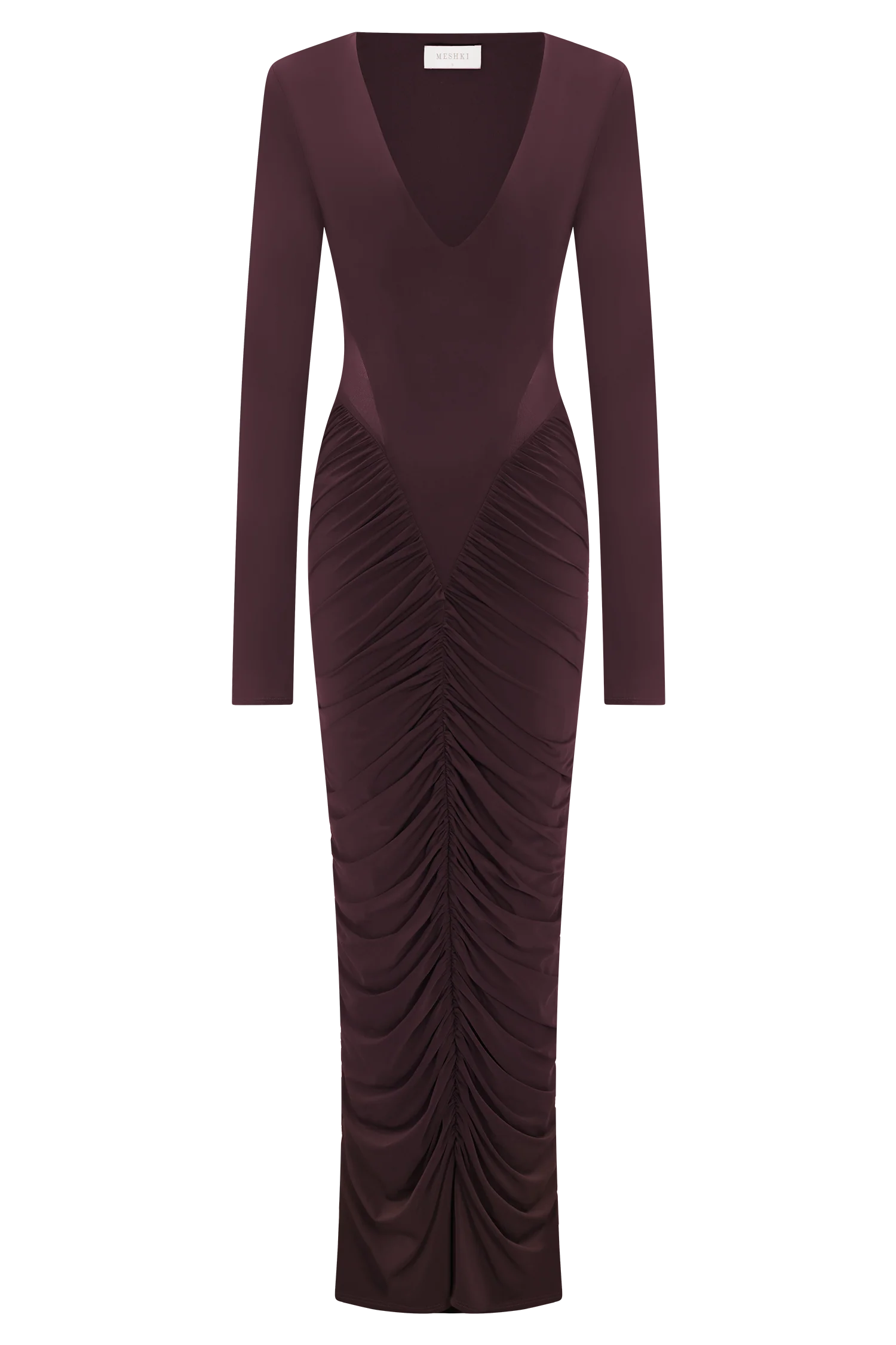 Louanne Slinky Long Sleeve Maxi Dress - Burgundy - Image 7