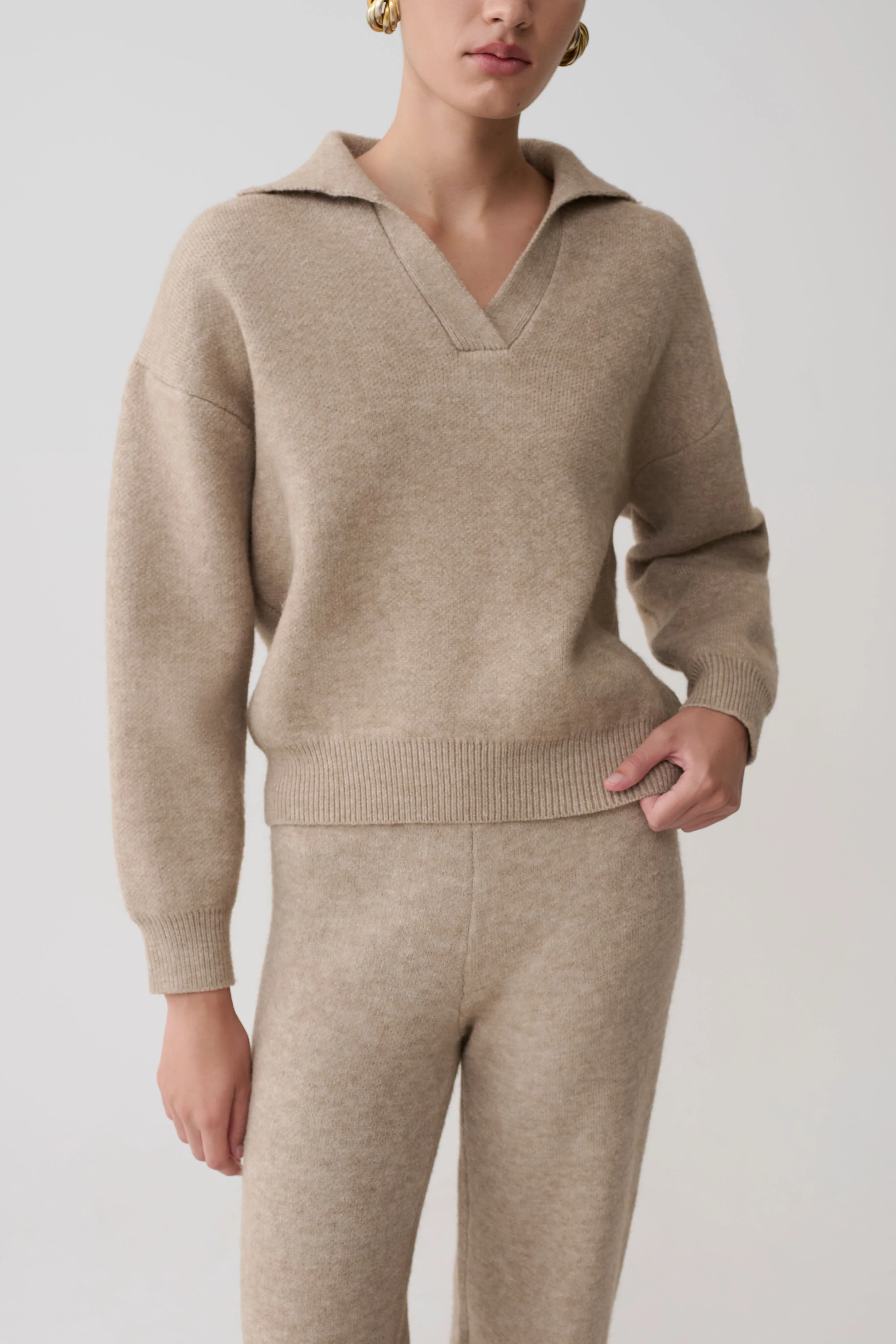 Luca Knit Jumper - Beige Marle - Image 6