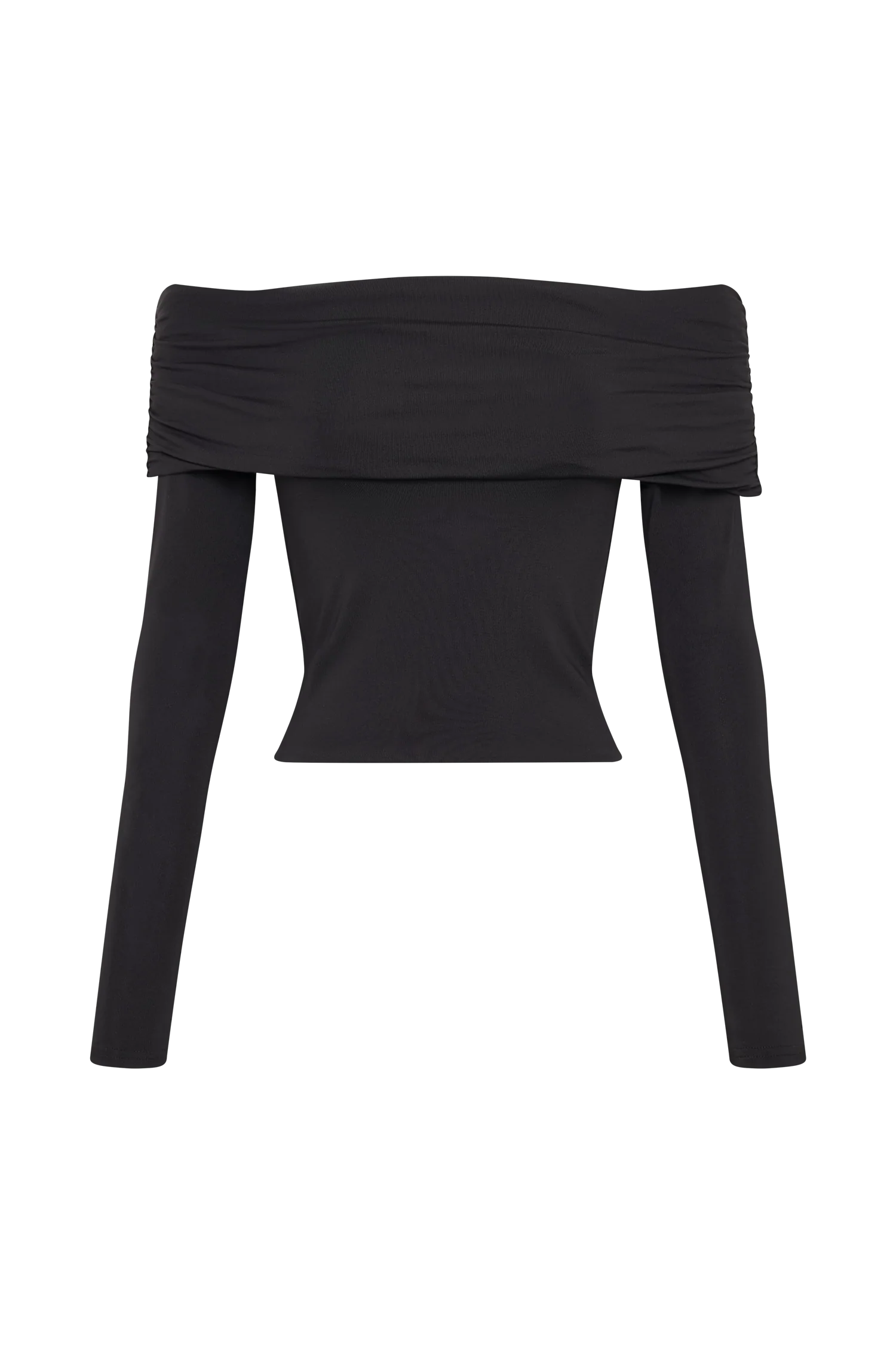 Lucinda Recycled Nylon Off Shoulder Top - Black - Image 6