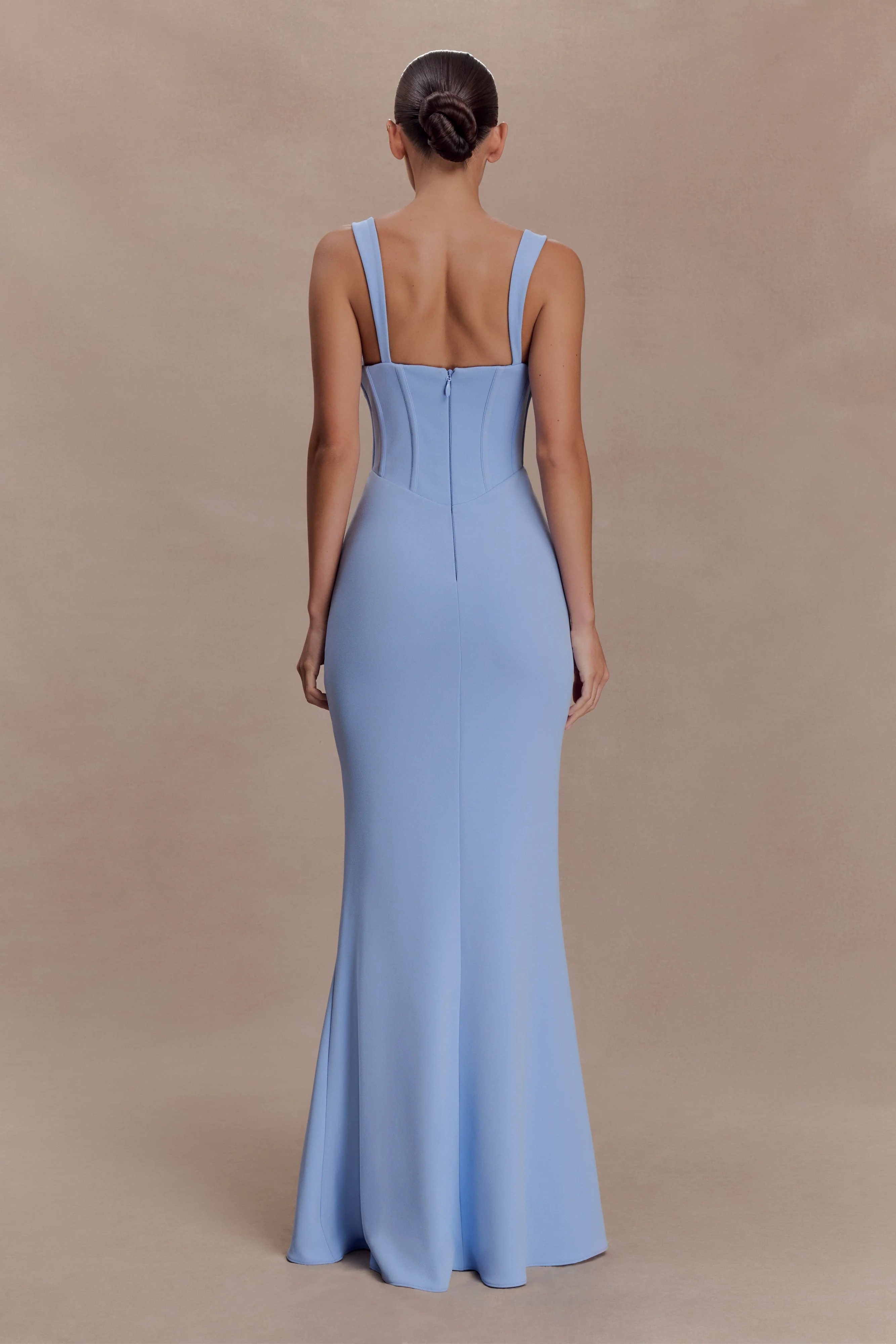 Luella Crepe Corset Maxi Dress - Cornflower Blue - Image 2