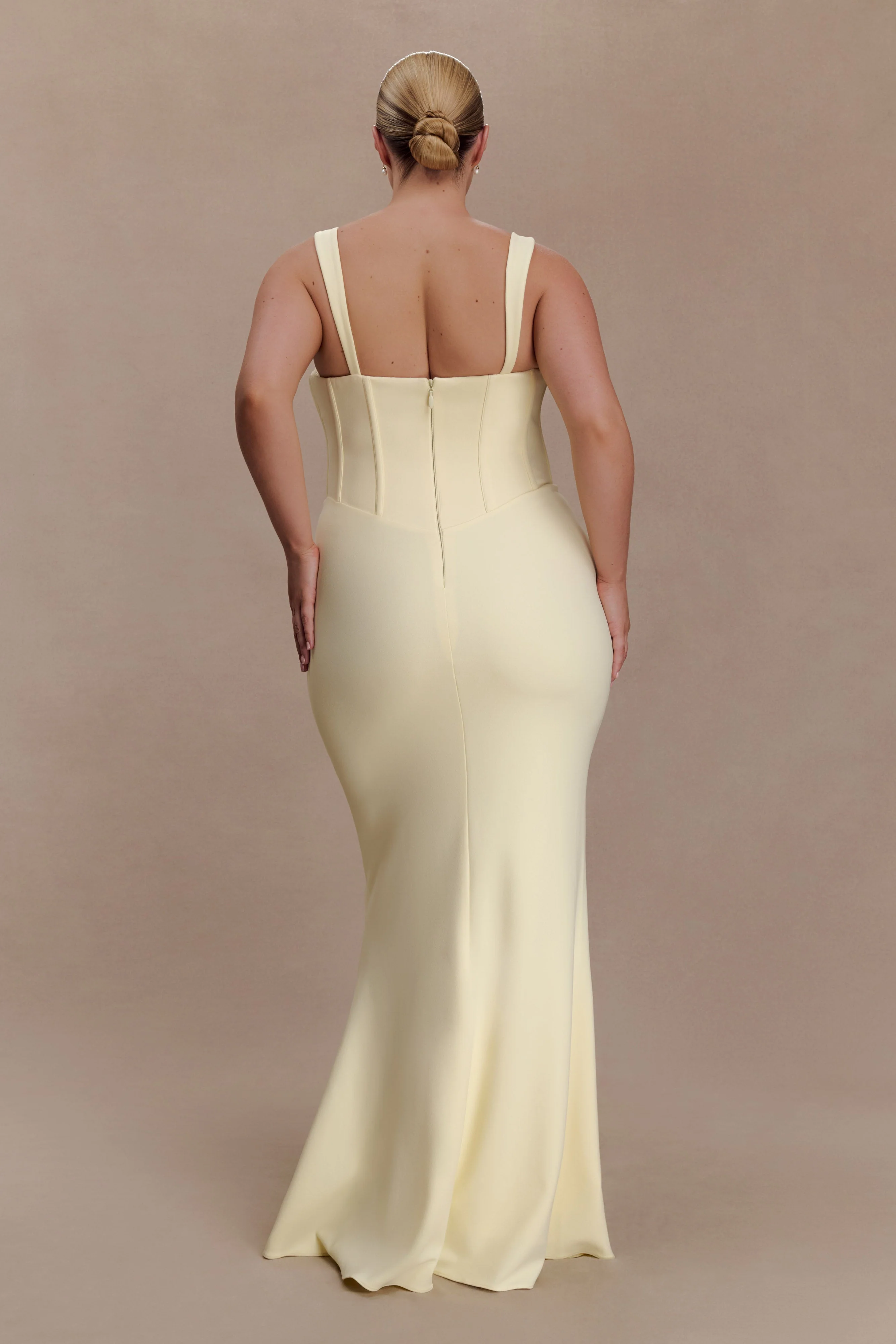 Luella Crepe Corset Maxi Dress - Lemon - Image 6