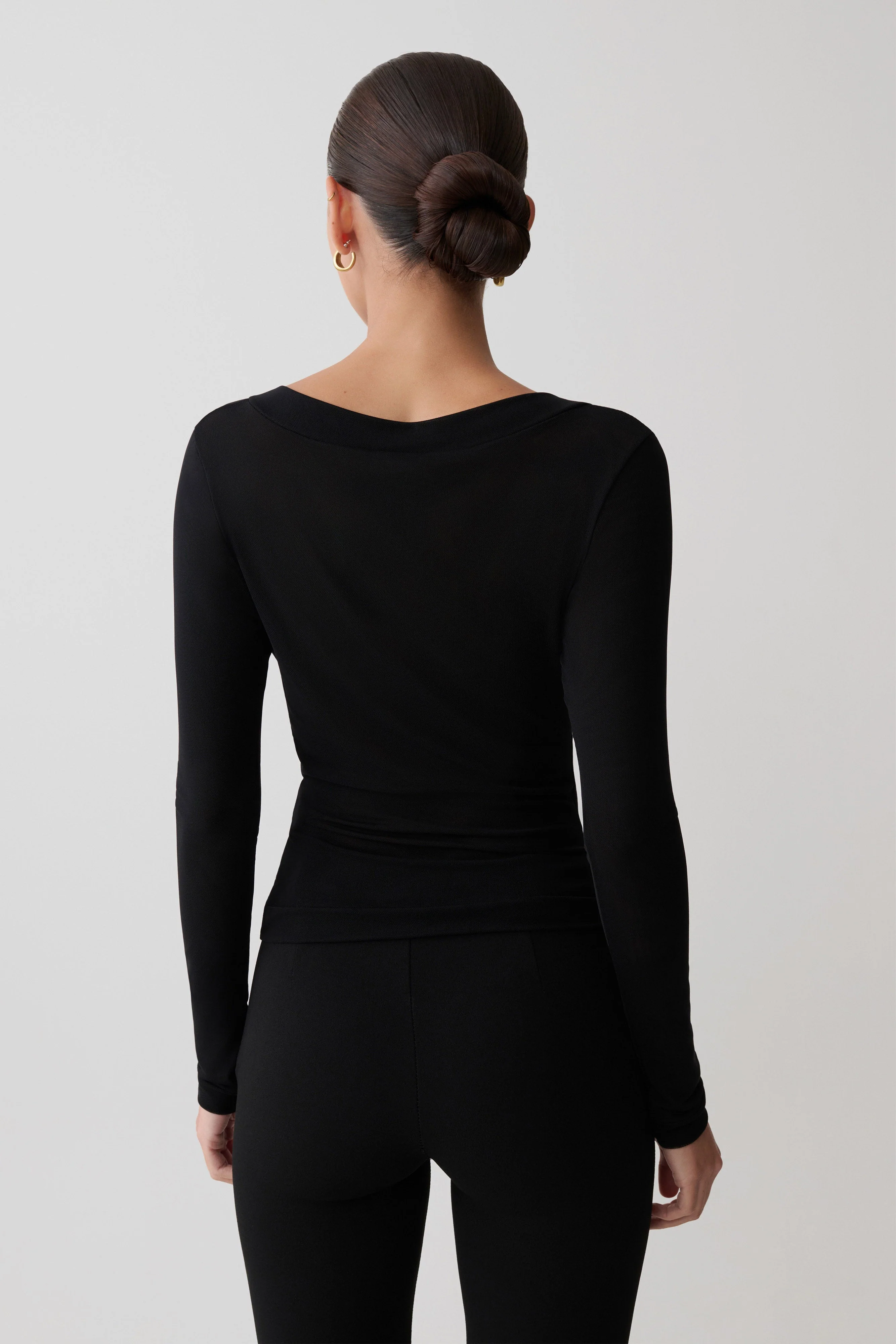 Lumi Long Sleeve Mesh Top - Black - Image 2