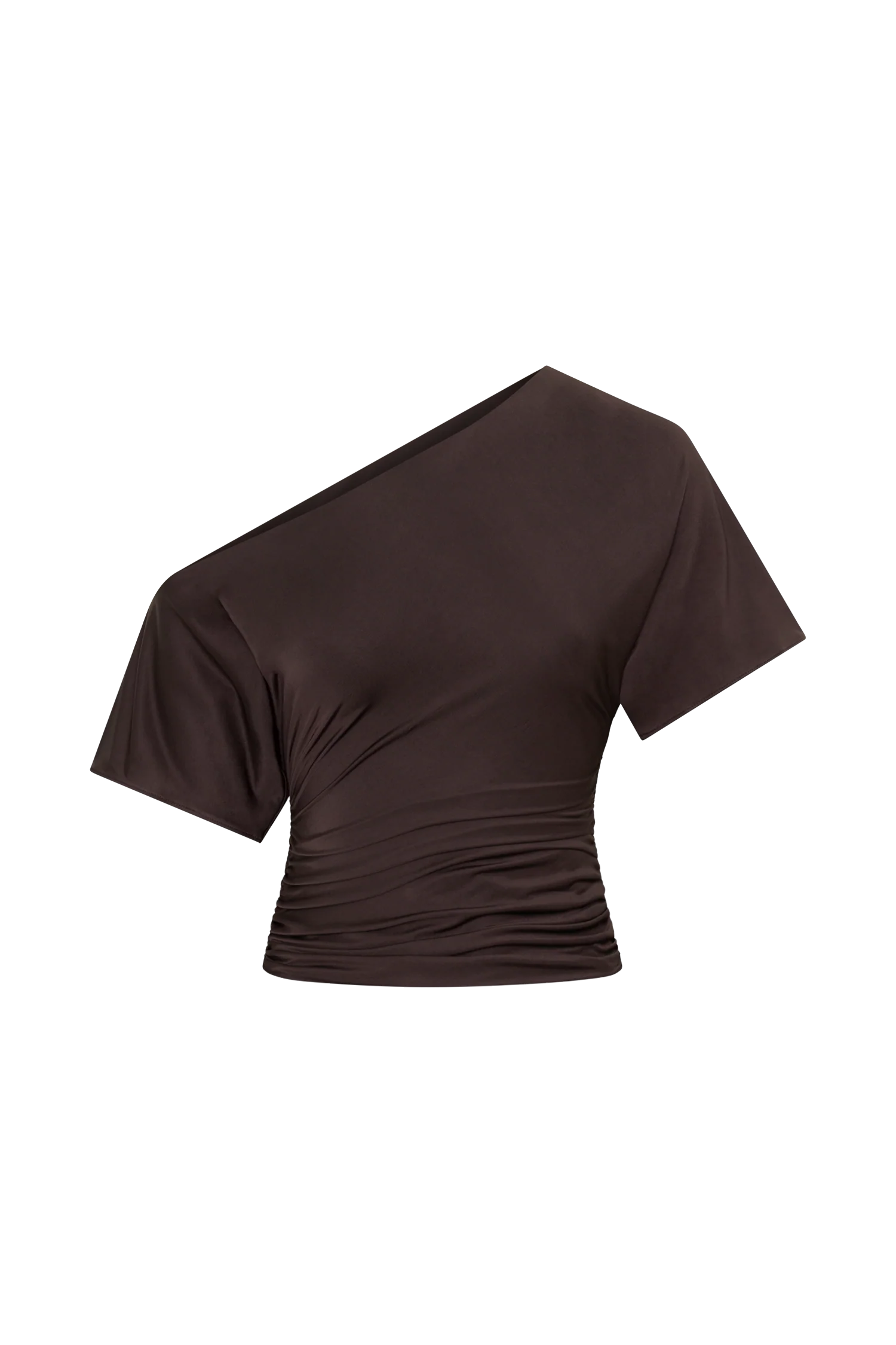 Luu Off Shoulder Slinky Top - Dark Chocolate - Image 9