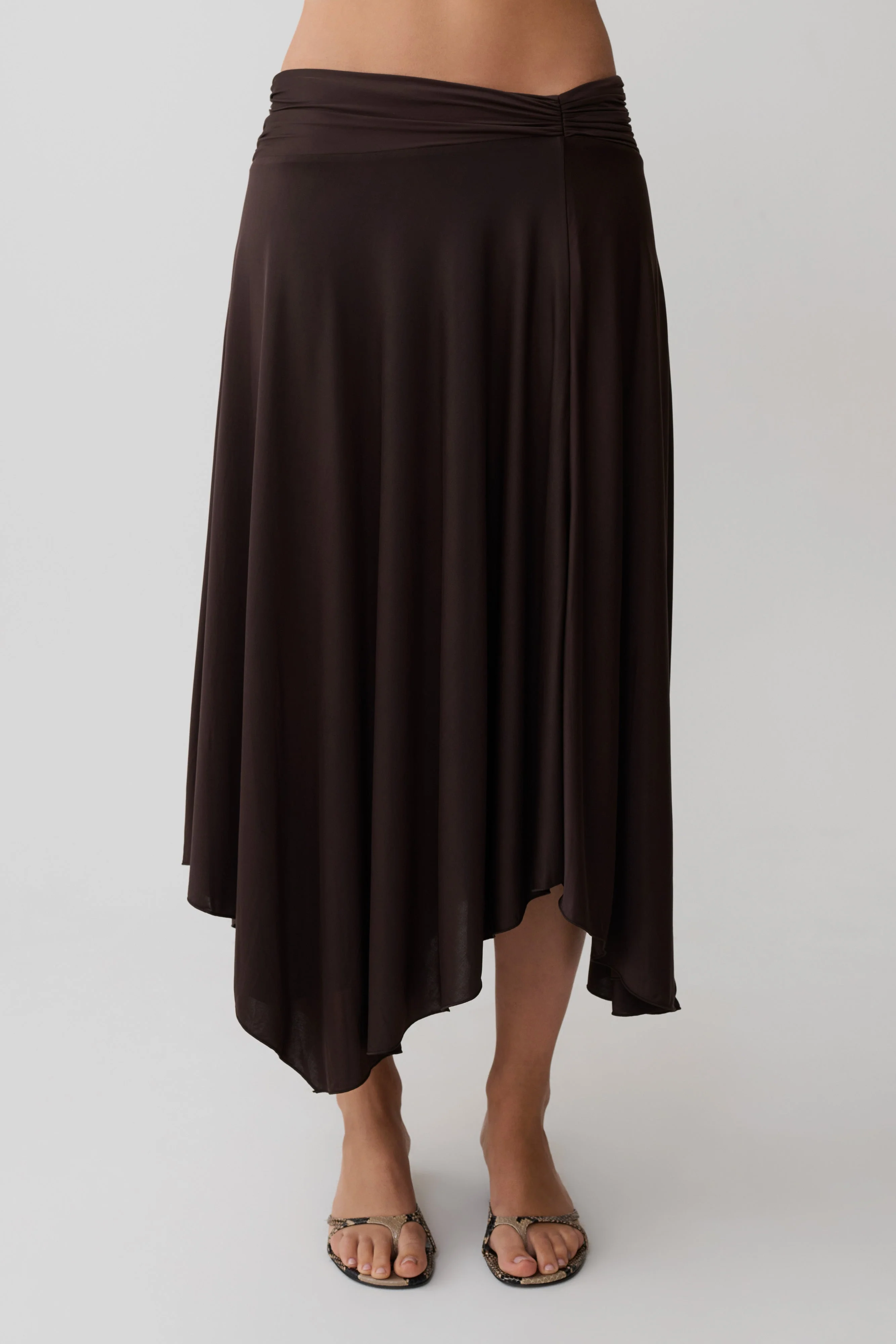 Luu Slinky Midi Skirt - Dark Chocolate - Image 9