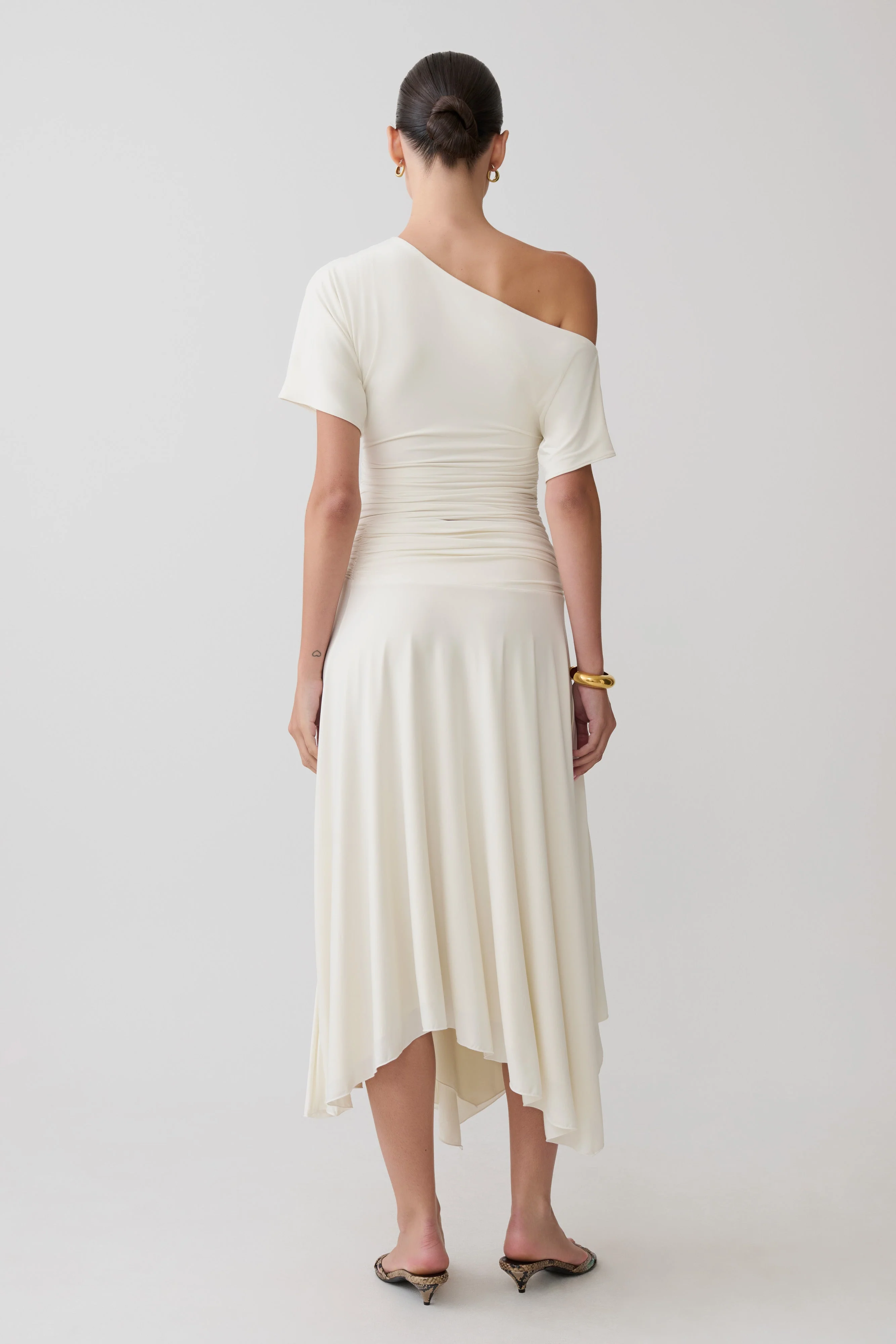 Luu Slinky Midi Skirt - Ivory - Image 2