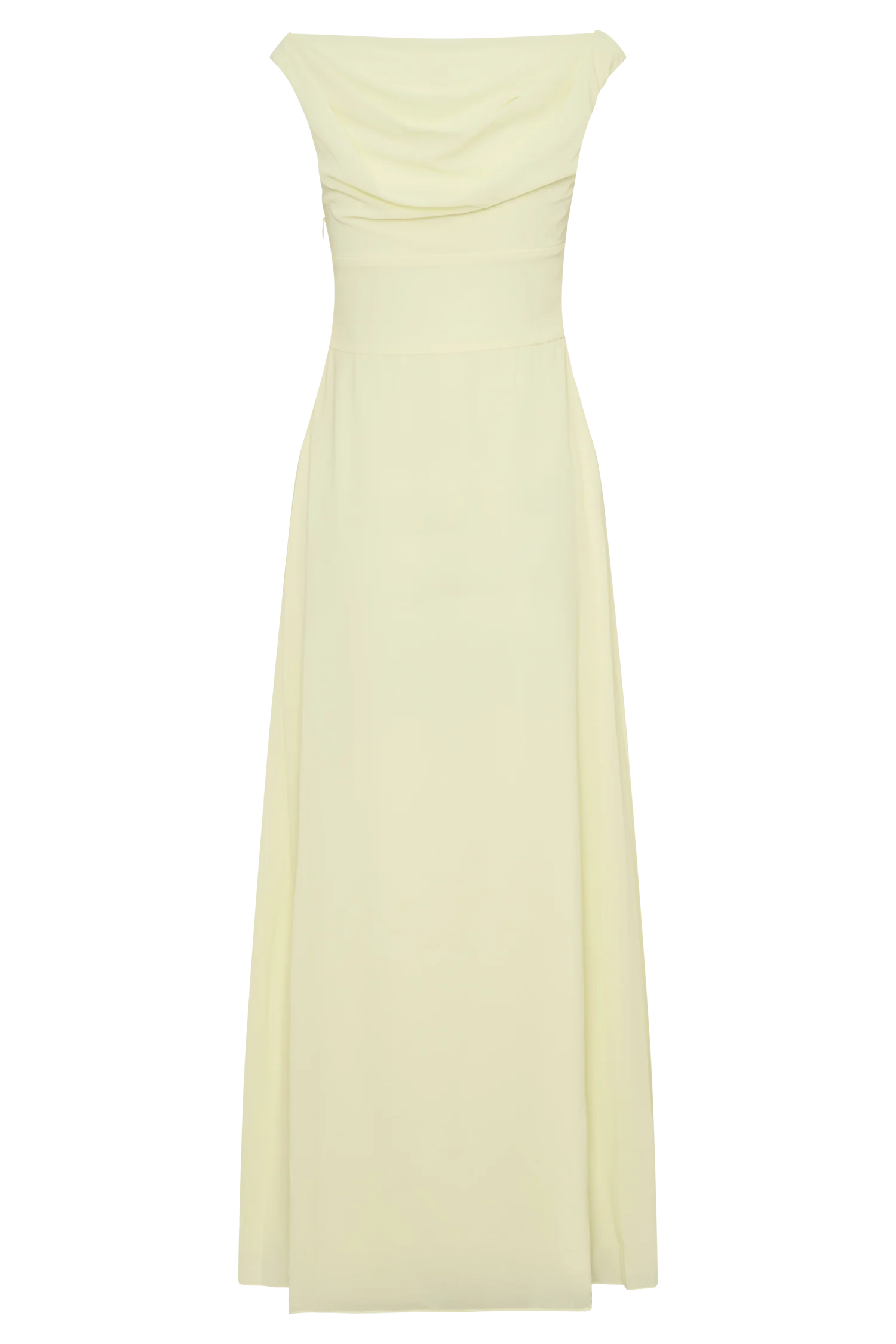 Mabel Off Shoulder Chiffon Maxi Dress - Lemon - Image 12