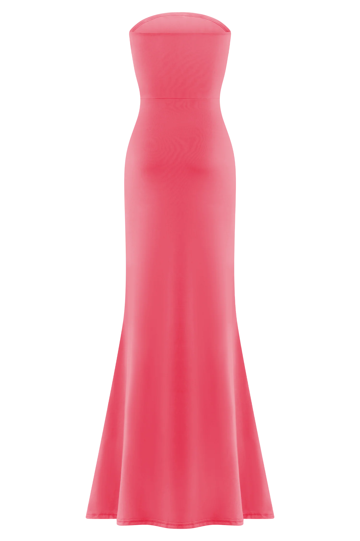 Madison Strapless Slinky Maxi Dress - Coral - Image 6