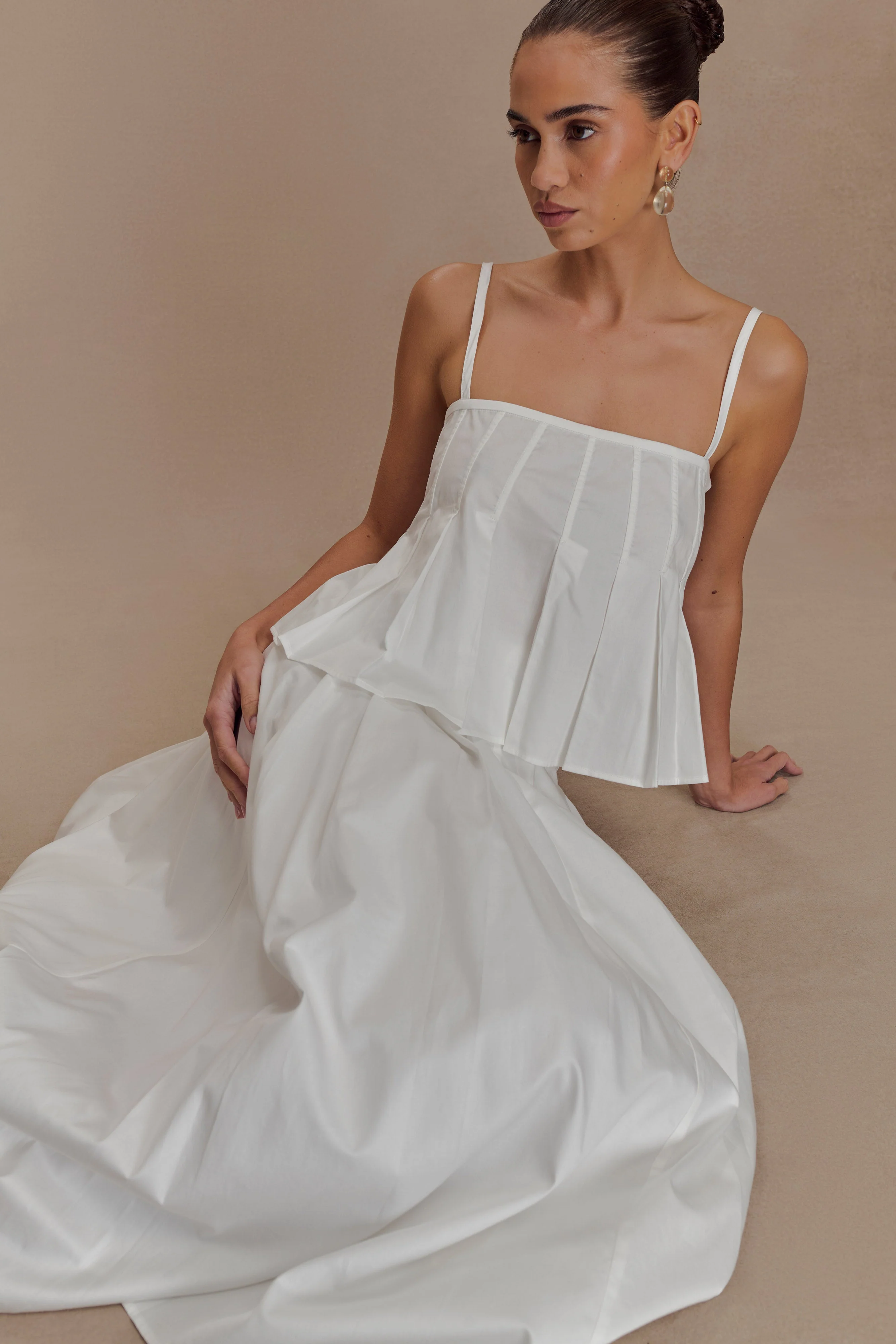 Mae A-Line Midi Skirt - White - Image 3