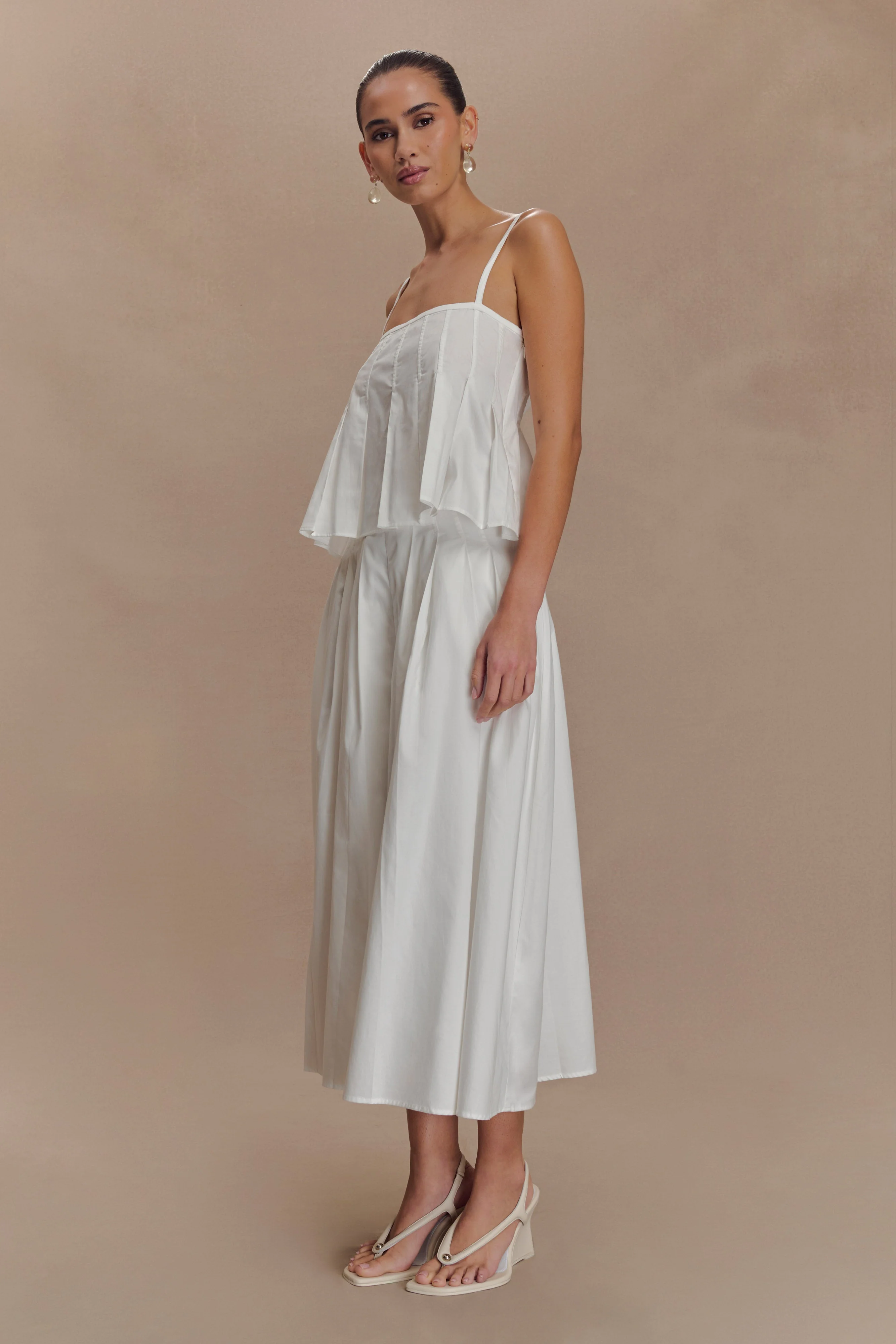 Mae A-Line Midi Skirt - White - Image 6