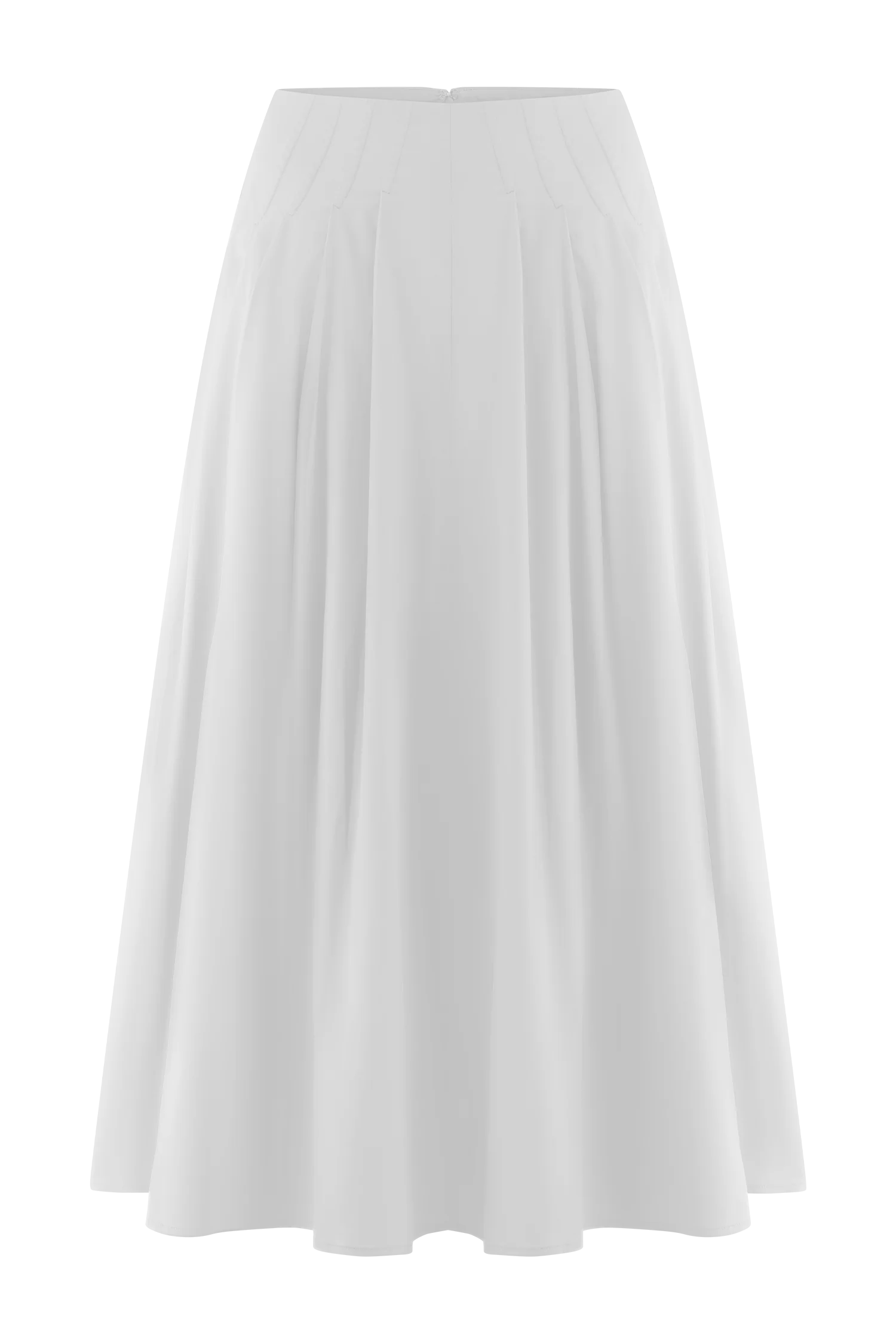 Mae A-Line Midi Skirt - White - Image 9