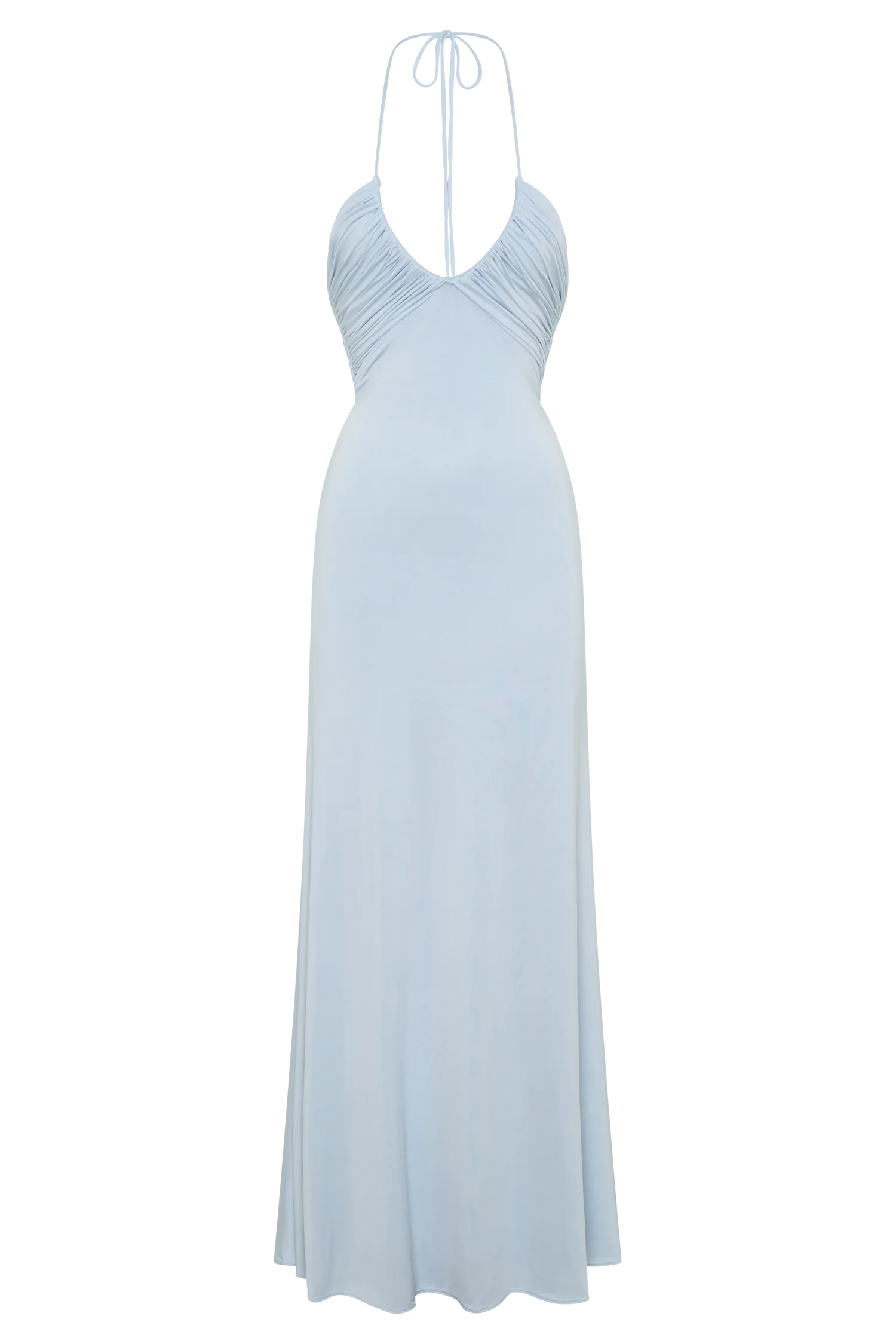 Maely Gathered Slinky Maxi Dress - Pale Blue - Image 9