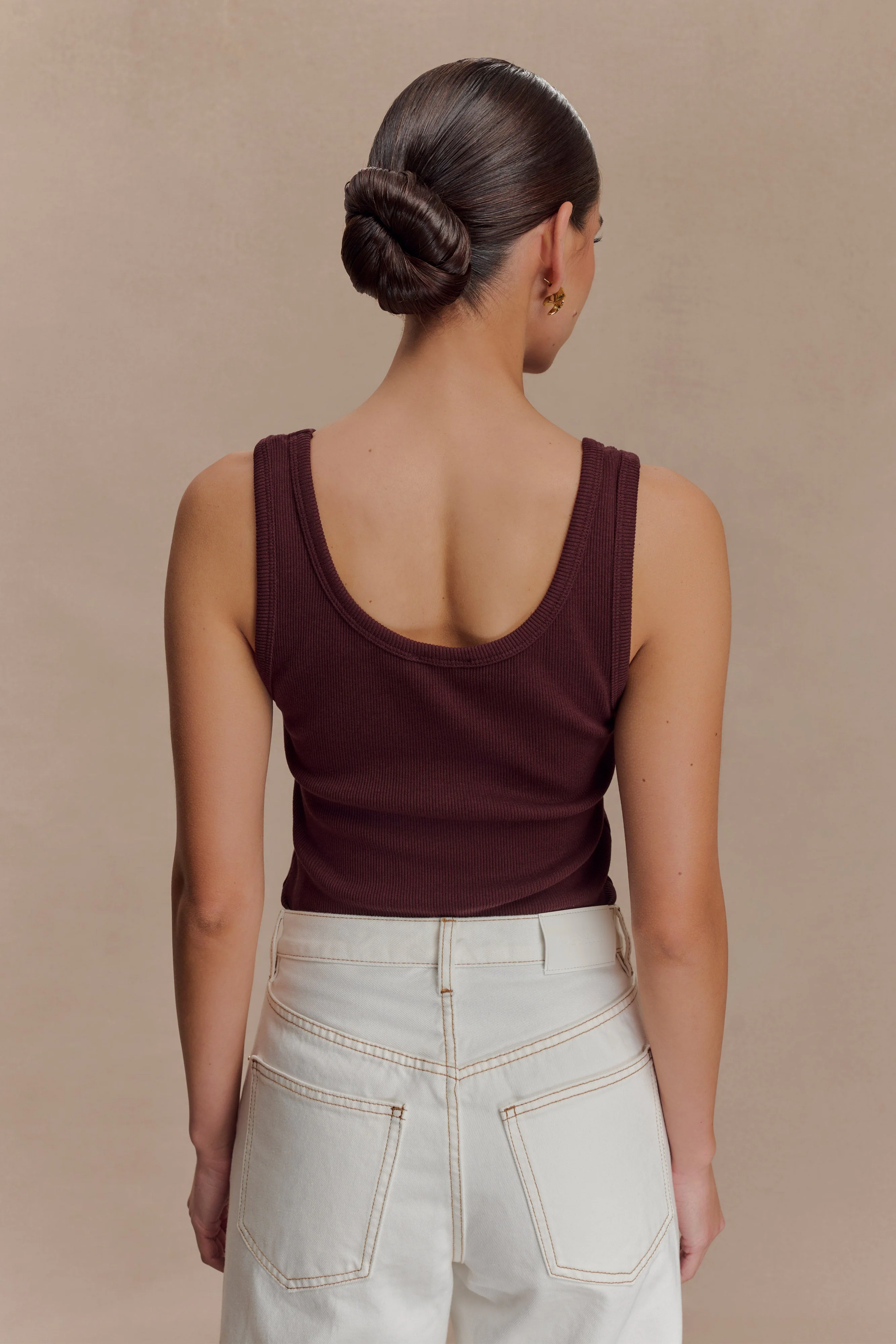 Maeva Scoop Tank Top - Chocolate - Image 2