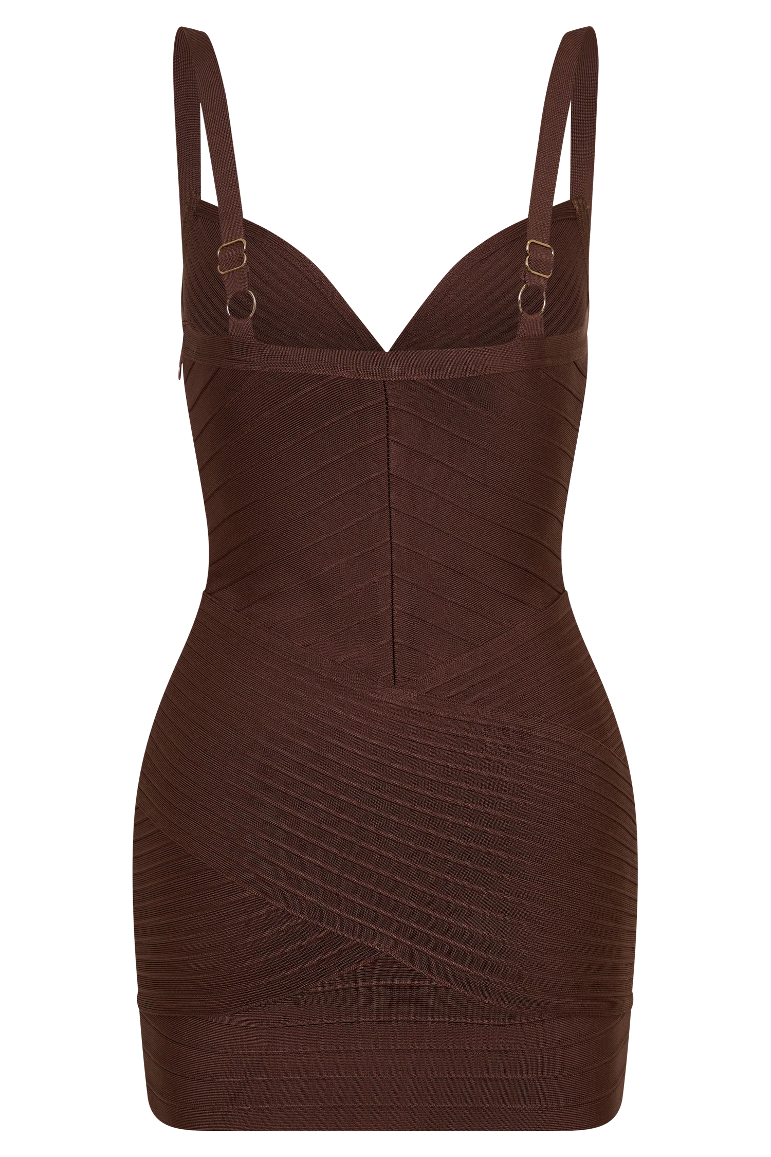 Maison Bandage Knit Mini Dress - Chocolate - Image 6
