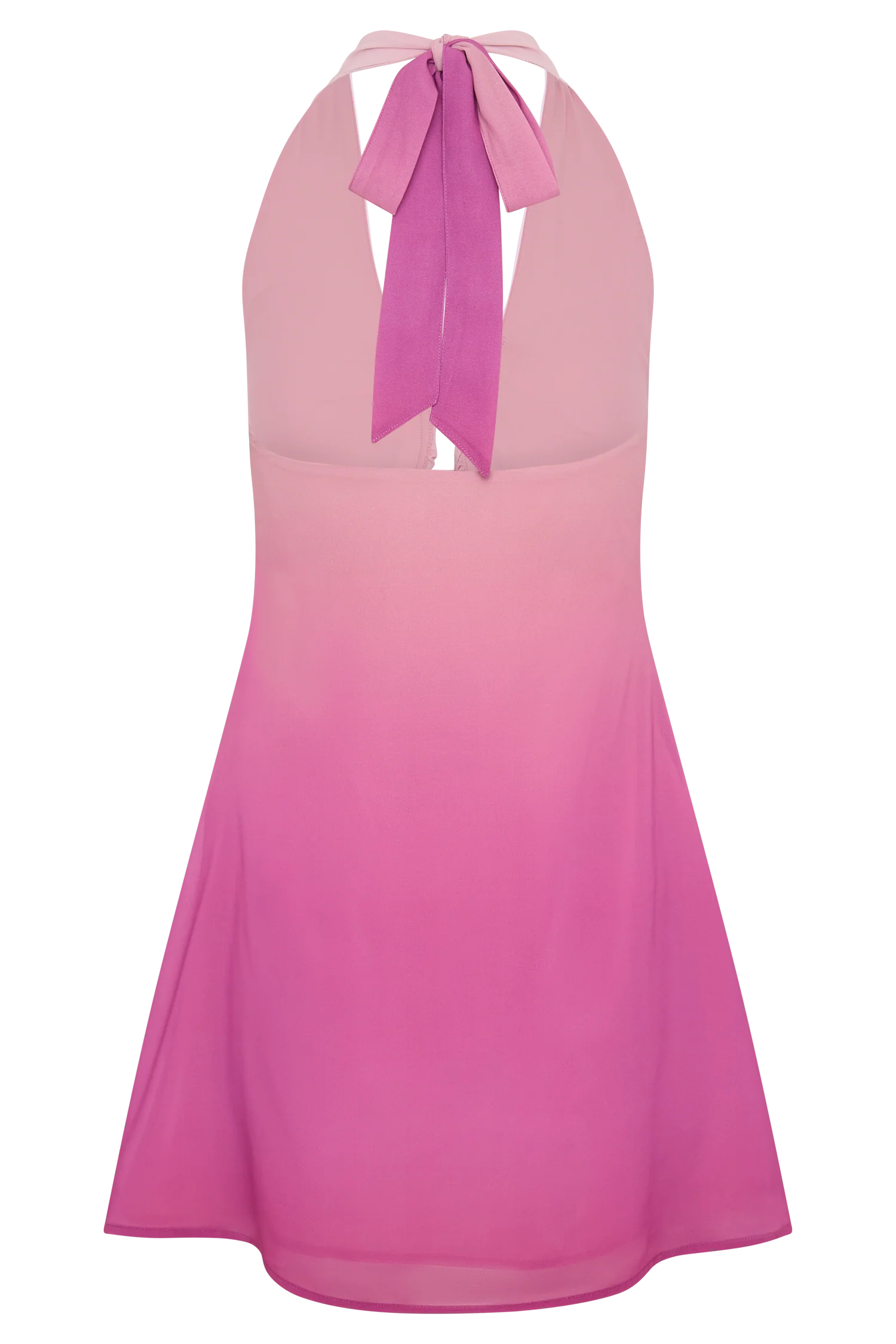 Malakhai Chiffon Halter Mini Dress - Ombre Pink - Image 8