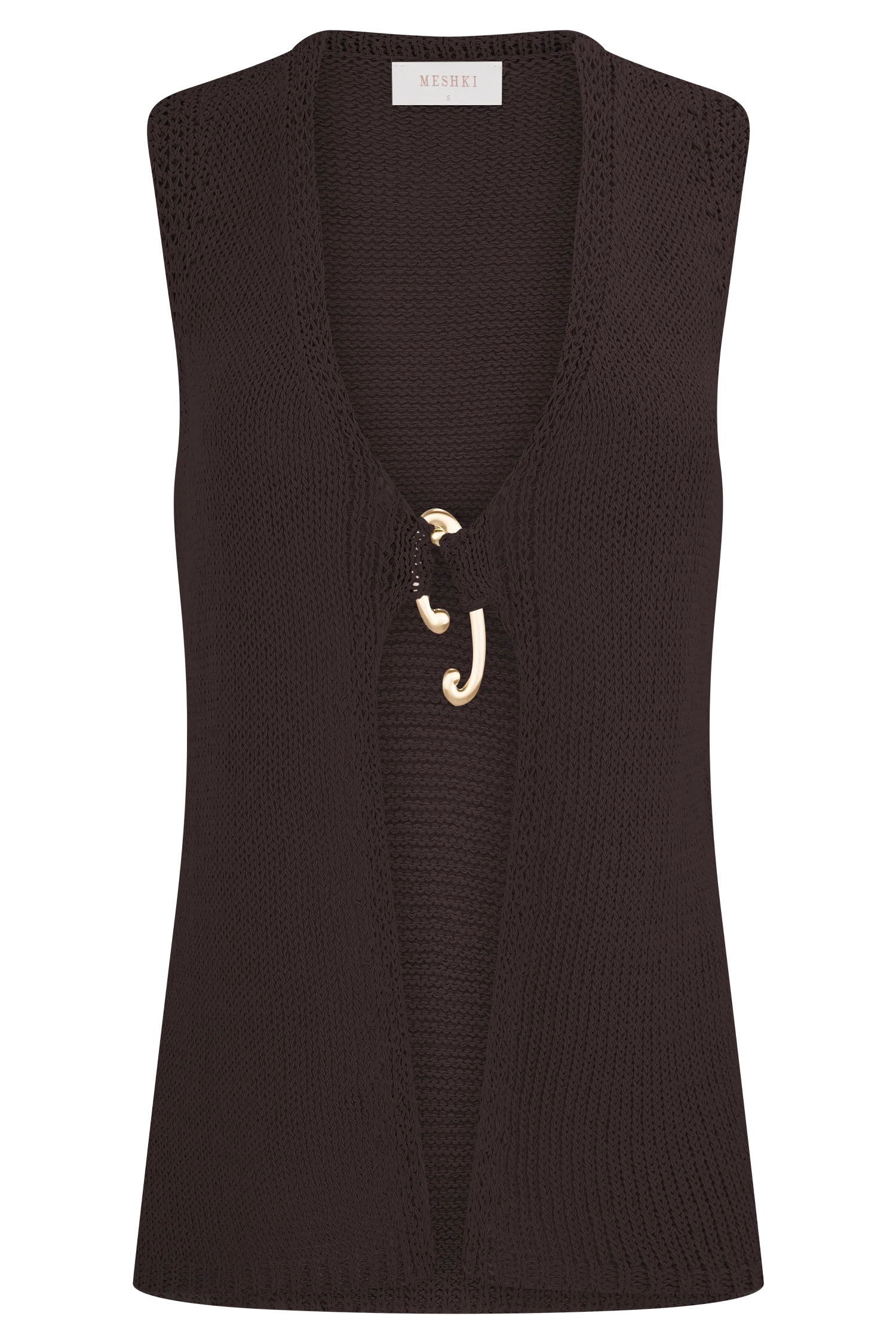 Malani Knit Top With Hardware - Chocolate - Image 7