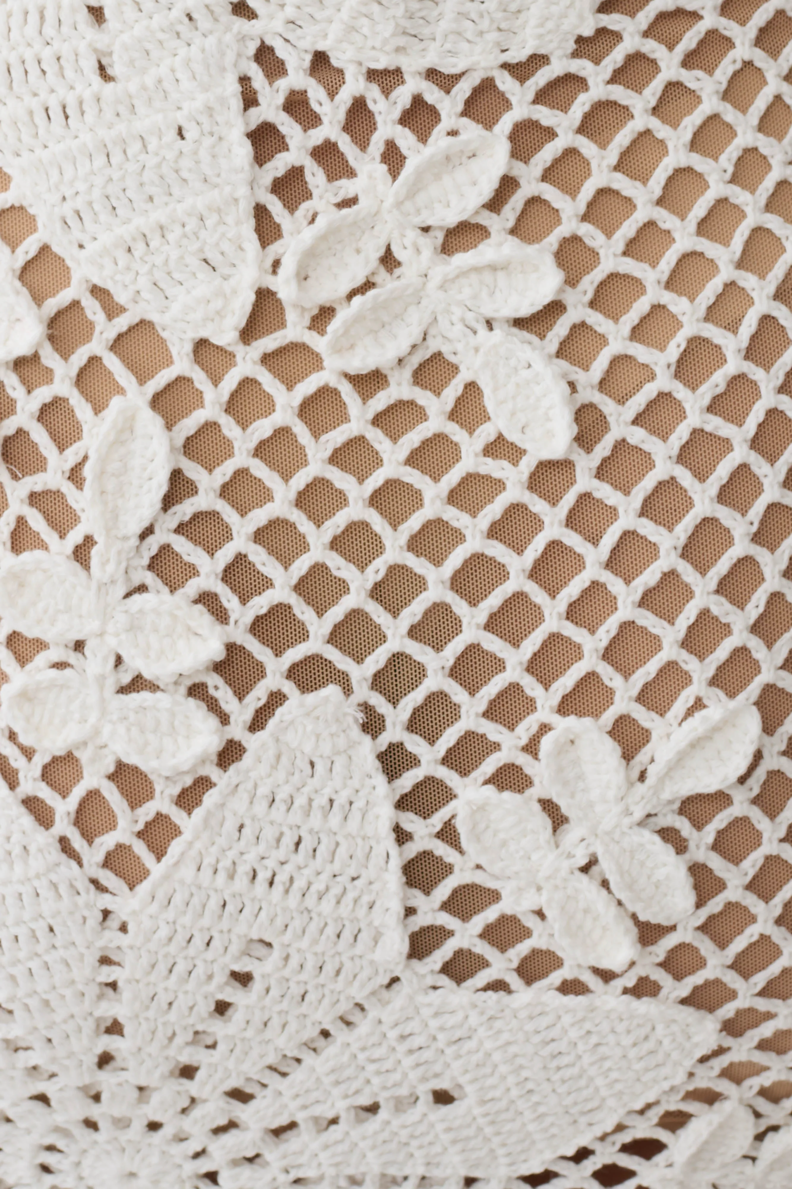 Mandie Hand Crochet Asymmetrical Maxi Dress - White - Image 6