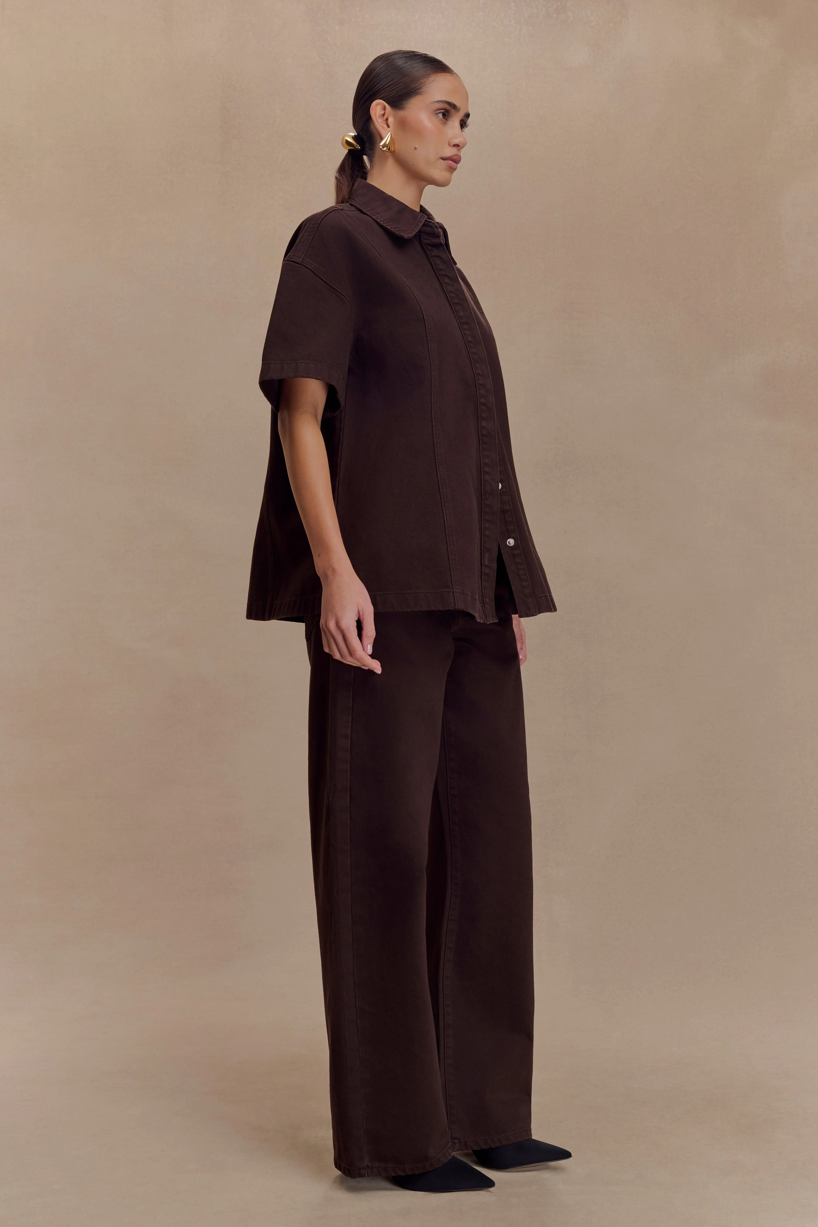 Mannon Mid Rise Denim Jeans - Chocolate - Image 4