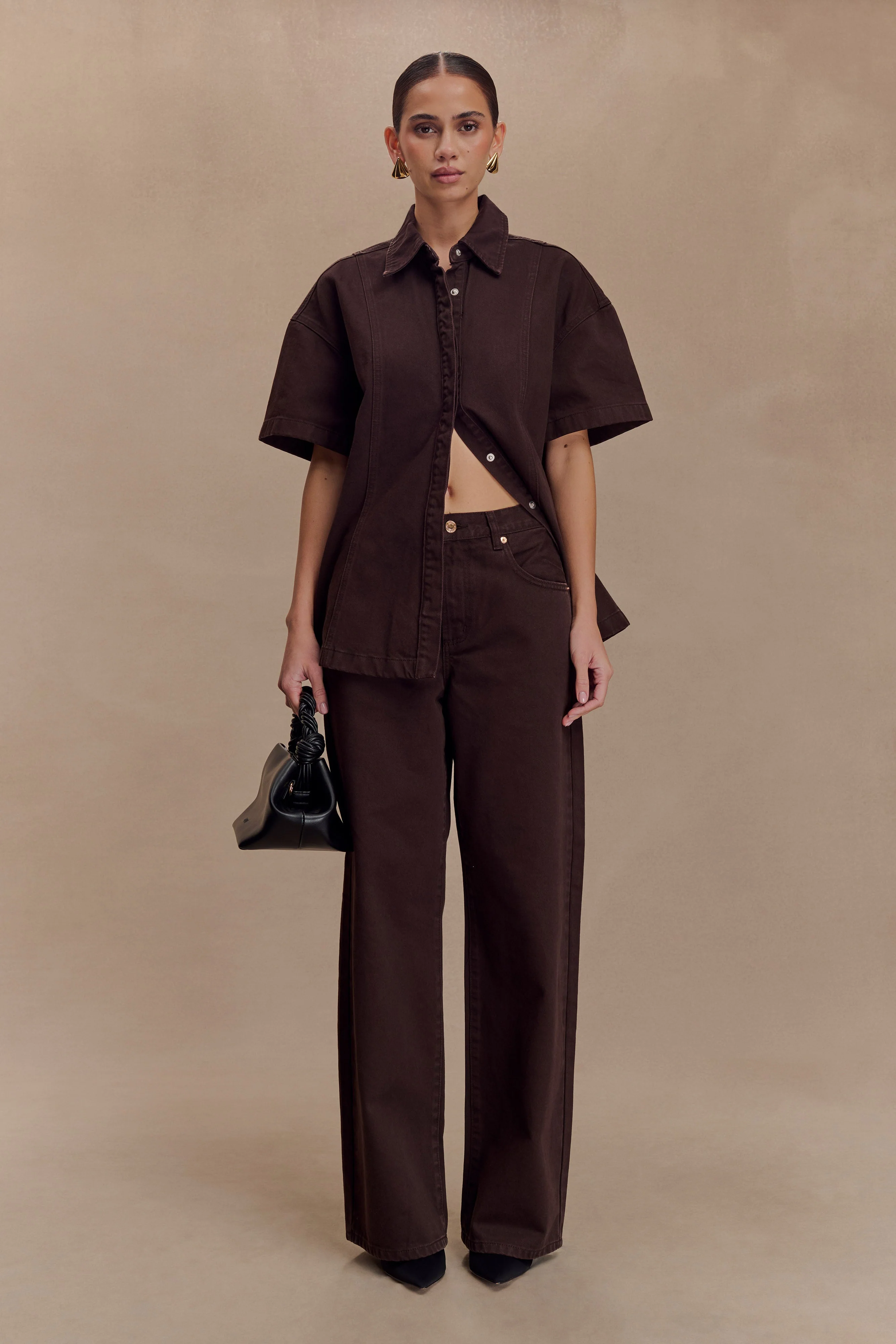 Mannon Mid Rise Denim Jeans - Chocolate - Image 5
