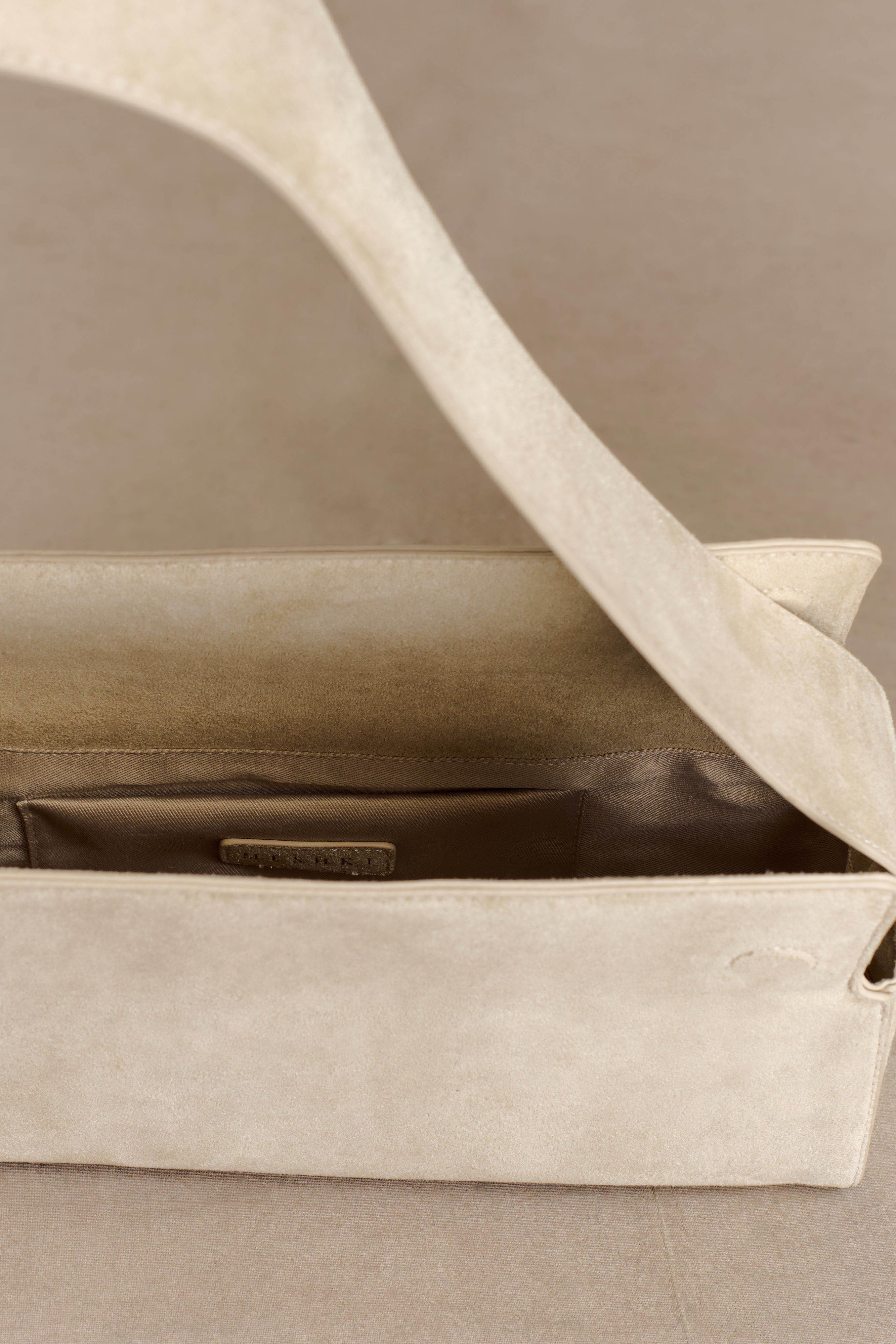 Maria Faux Suede Shoulder Bag - Stone - Image 5